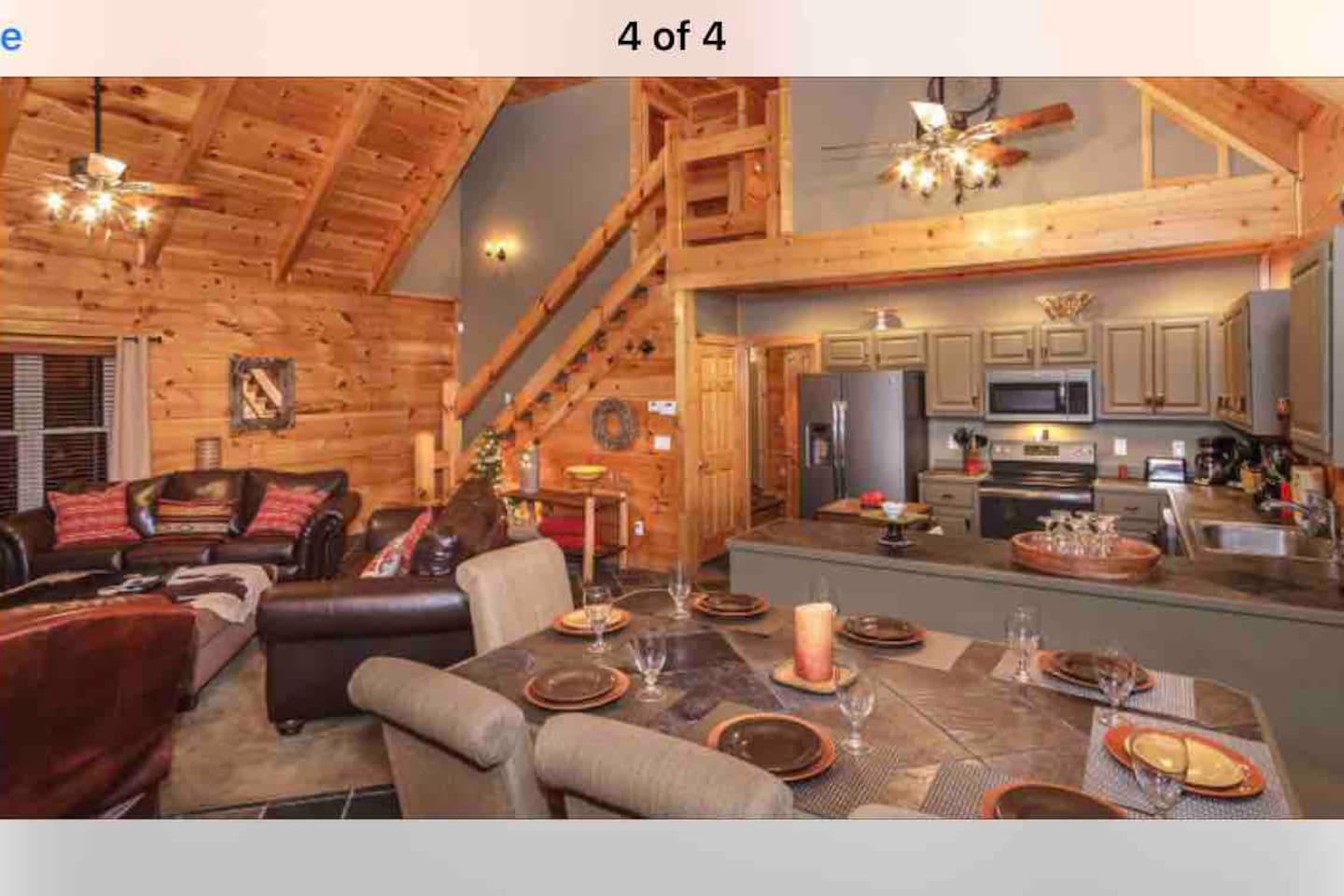 Main living area, kitchen and dining