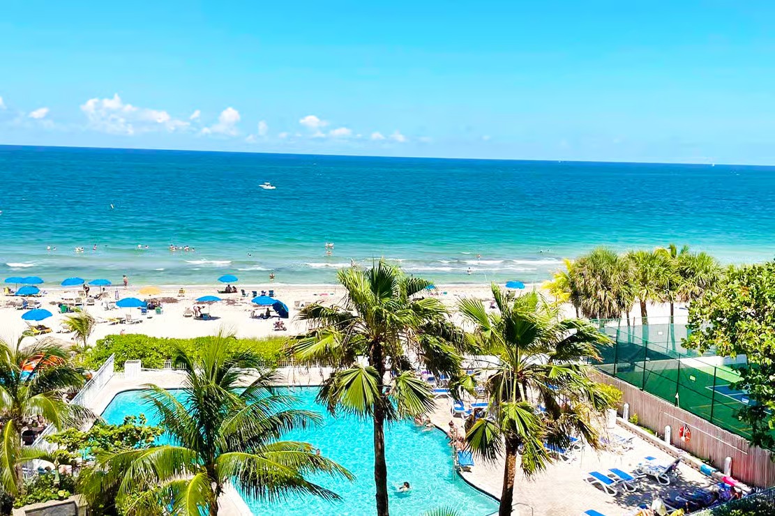 Ocean and pool views