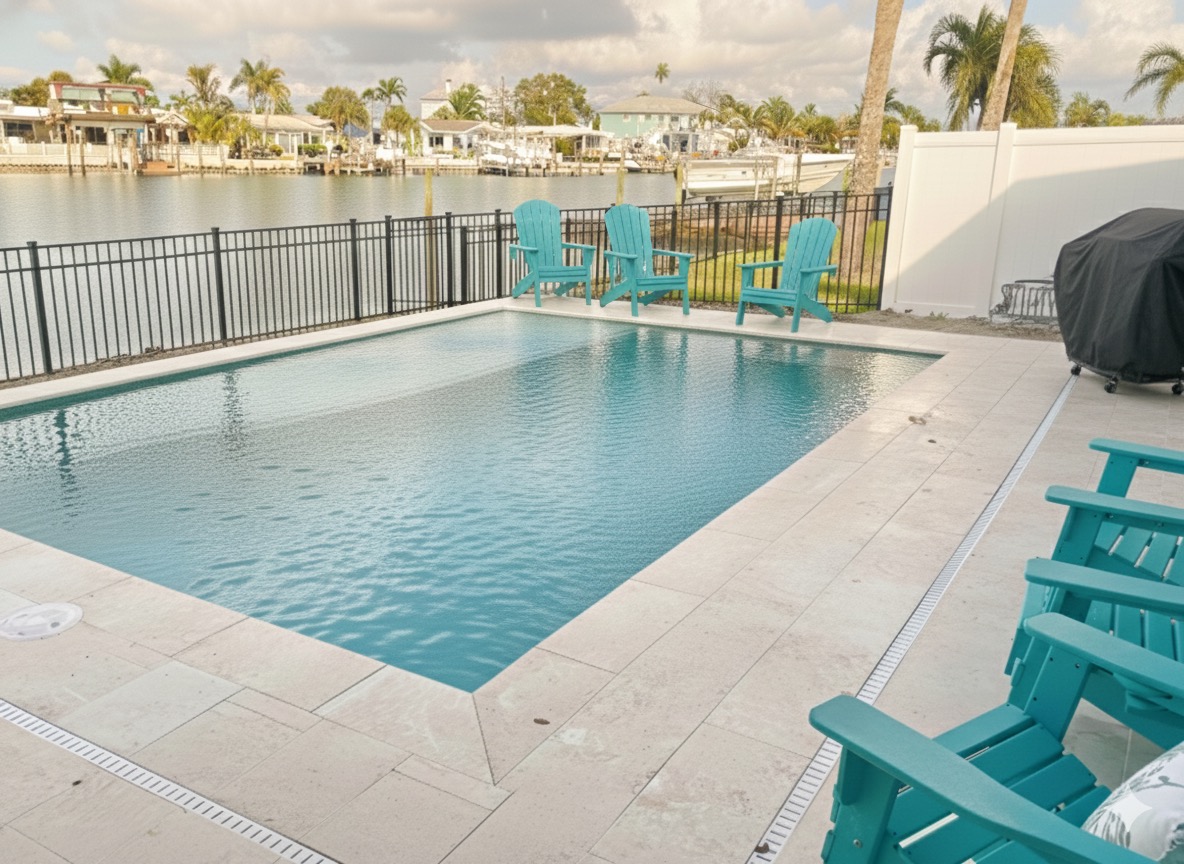 The pool is complete and ready for heating!