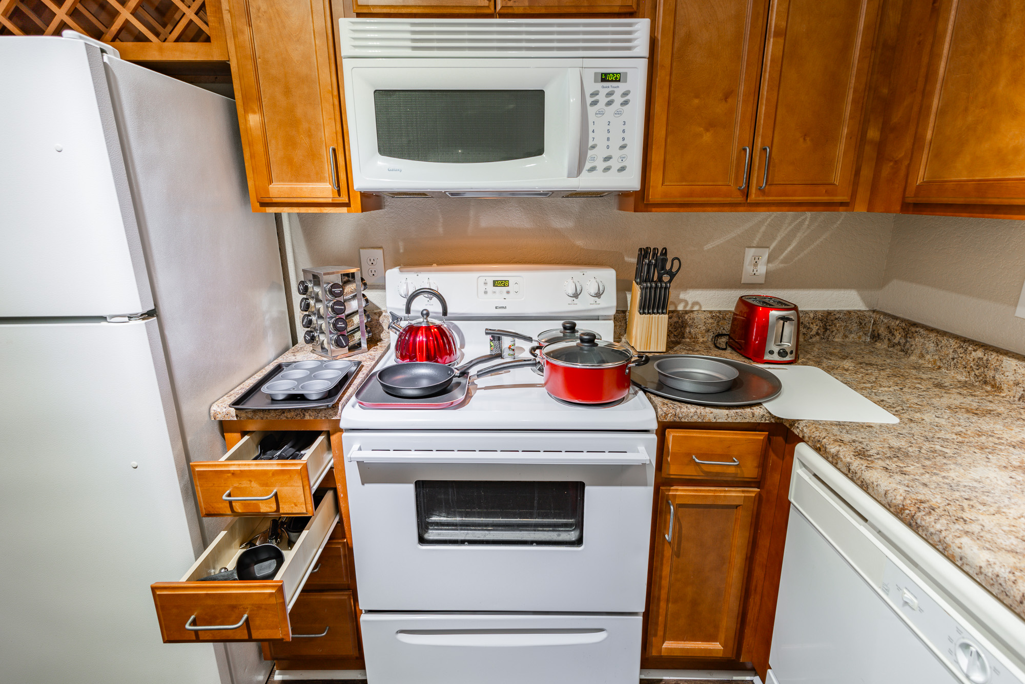 kitchen with cooking supplies