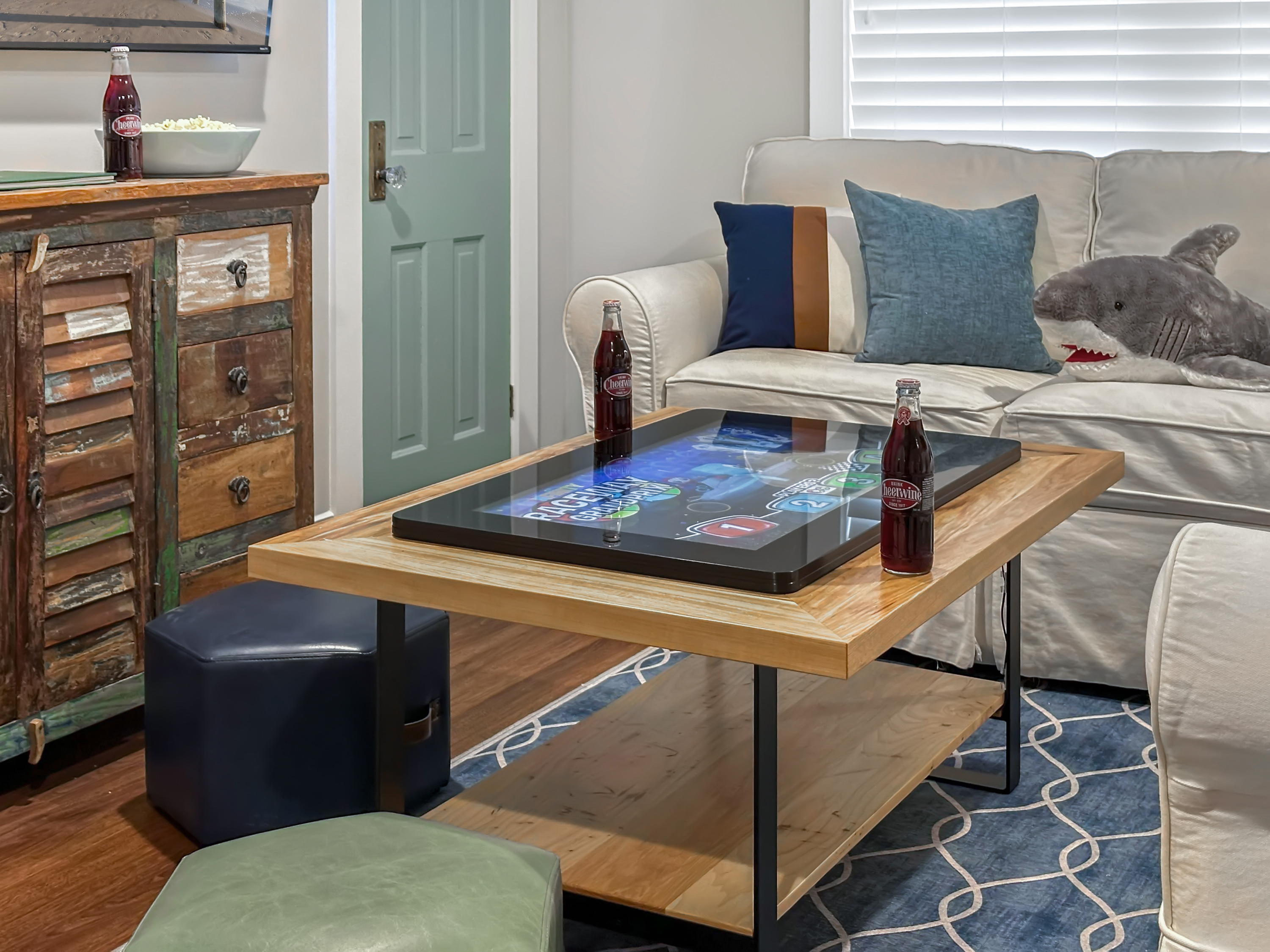 ...with a huge TV and a luxe Infinity Game Table...