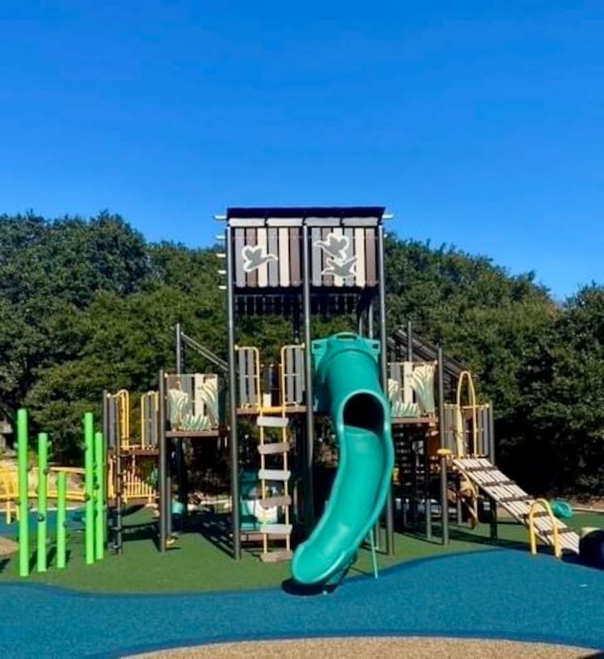 New playground in Historic Corolla park directly across from the Beach Club at Whalehead.