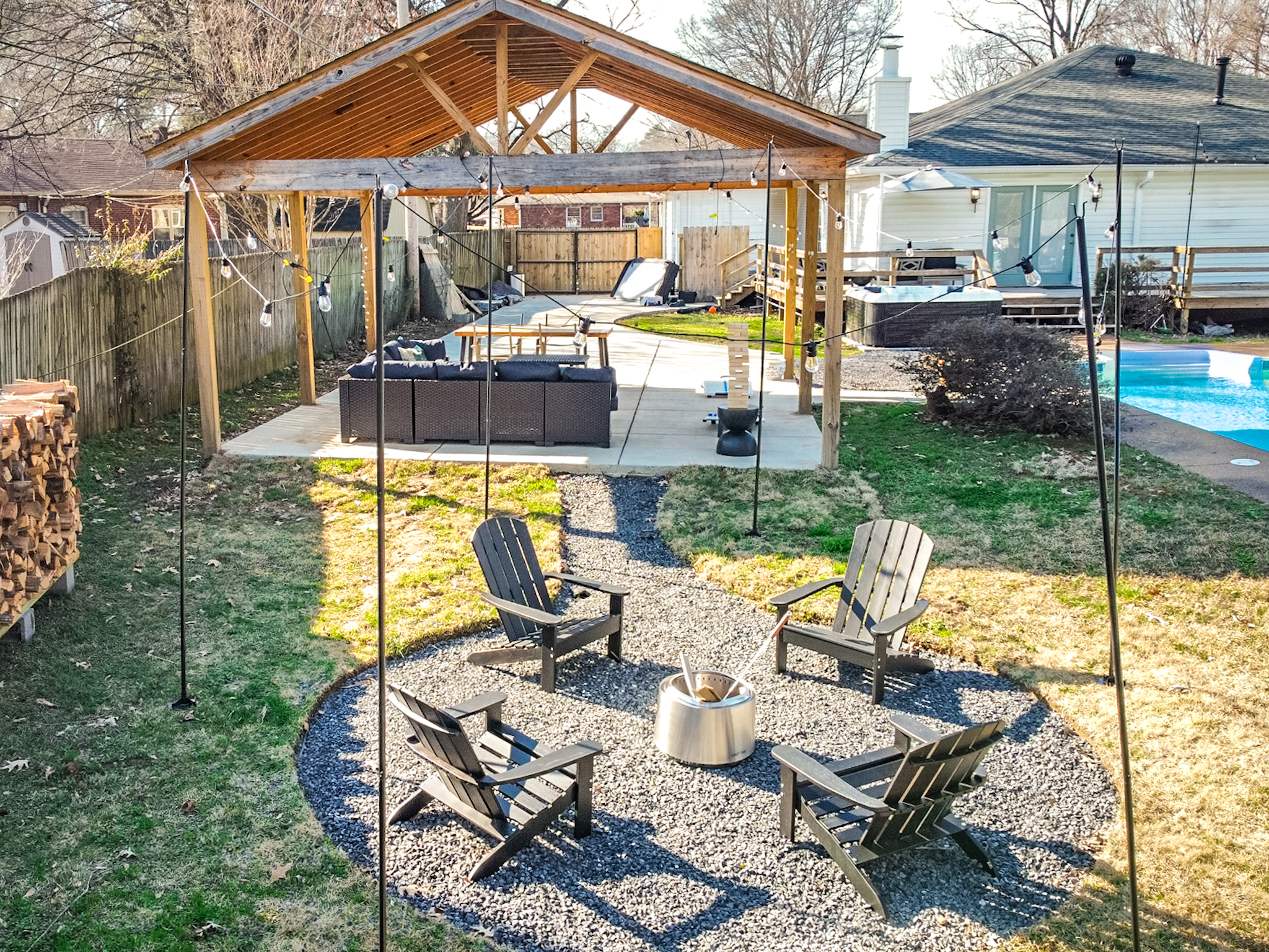 Gather 'round the fire for stories and marshmallows. Firewood provided.
