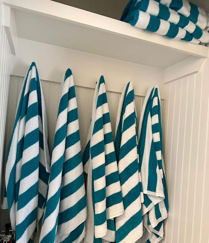 Beach towels provided