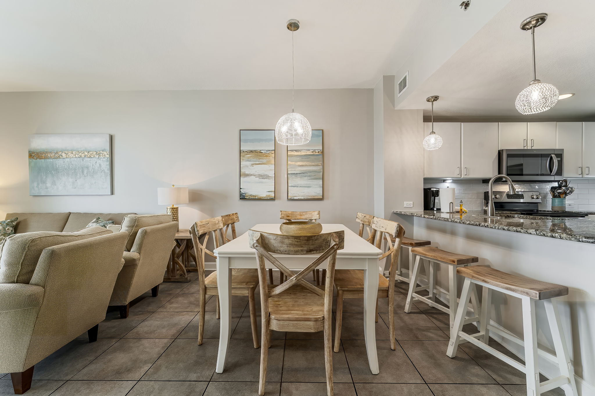 Dining area with enough seating for 9
