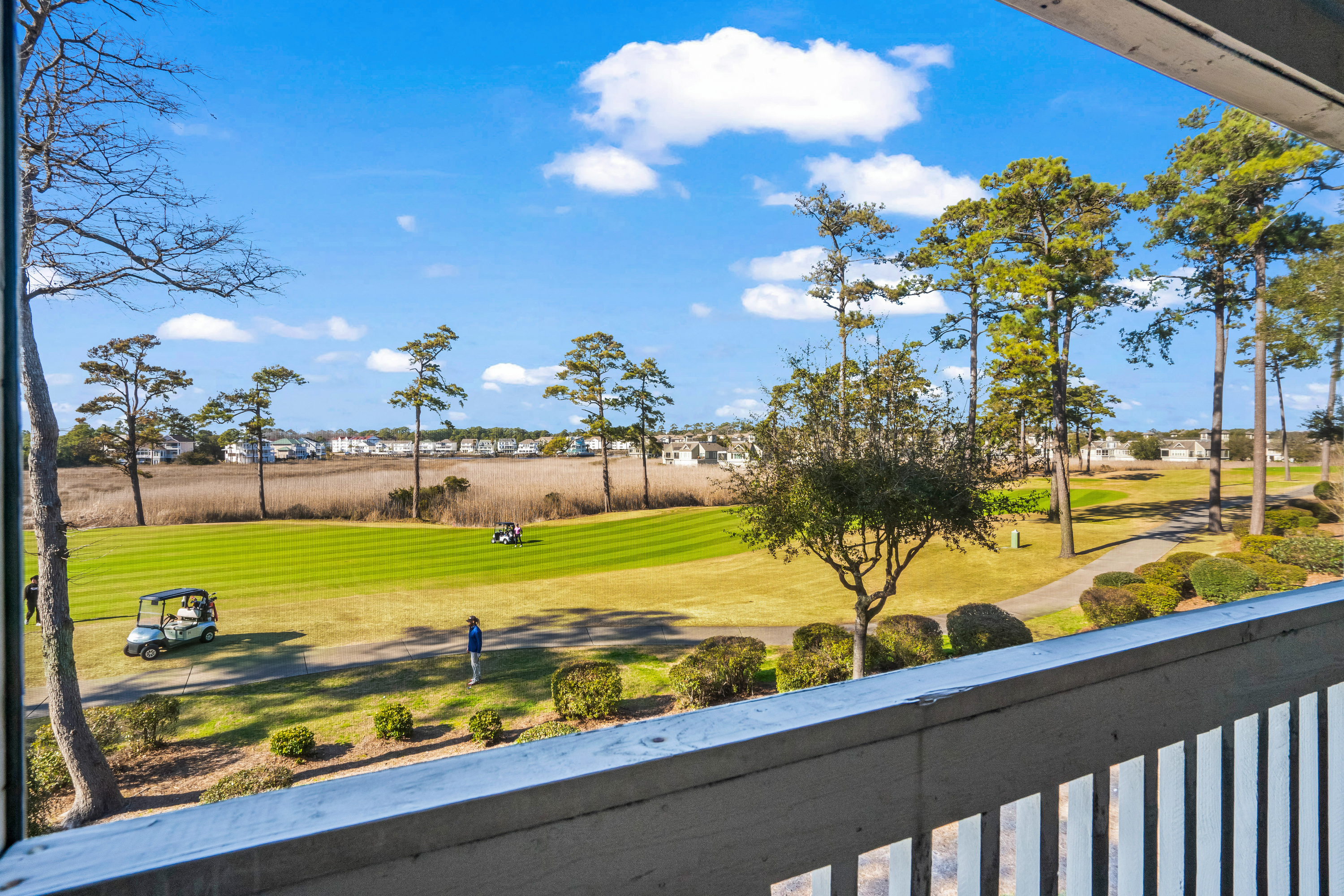 View of the Intracoastal Waterway, 18th fairway and green, view of the Marsh.