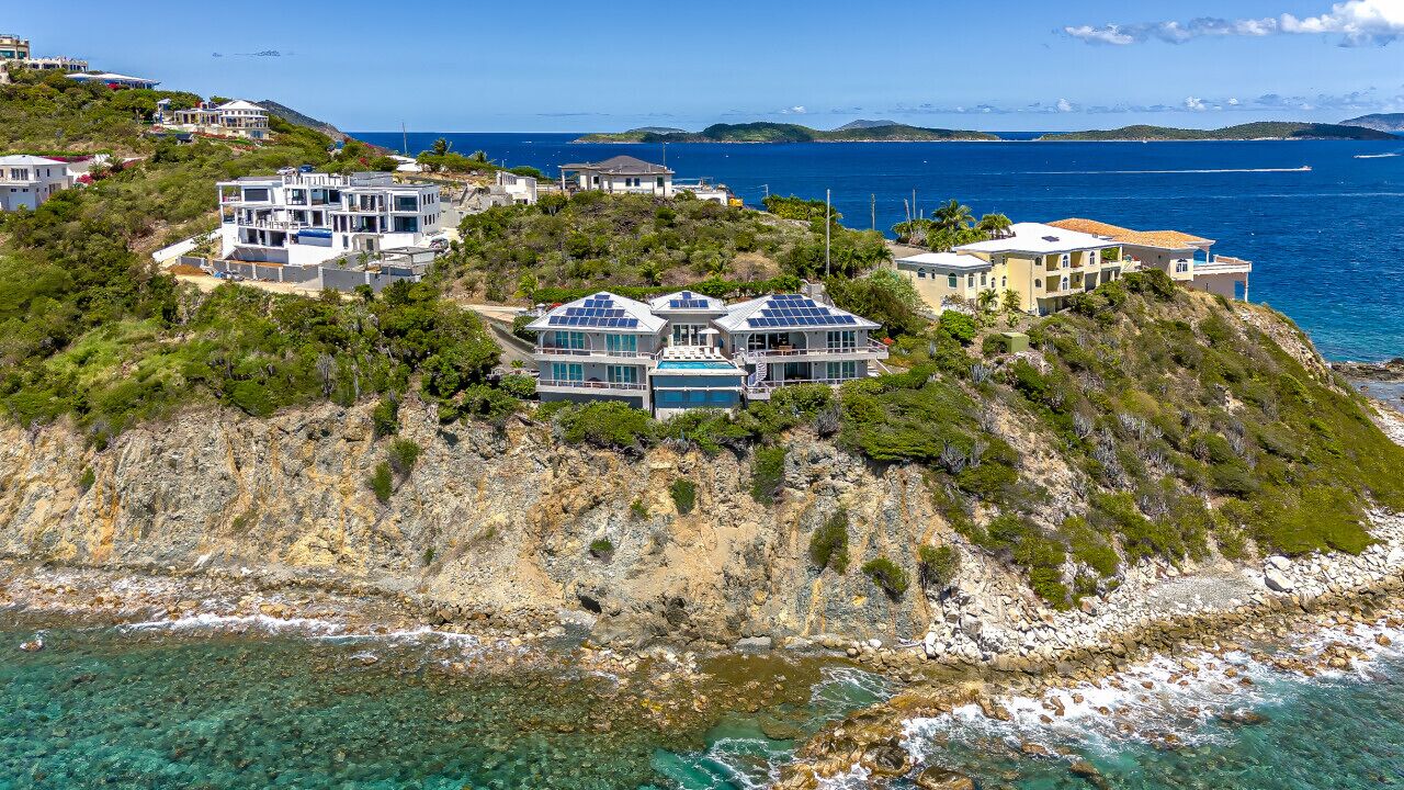 A breathtaking snapshot of island life from above.