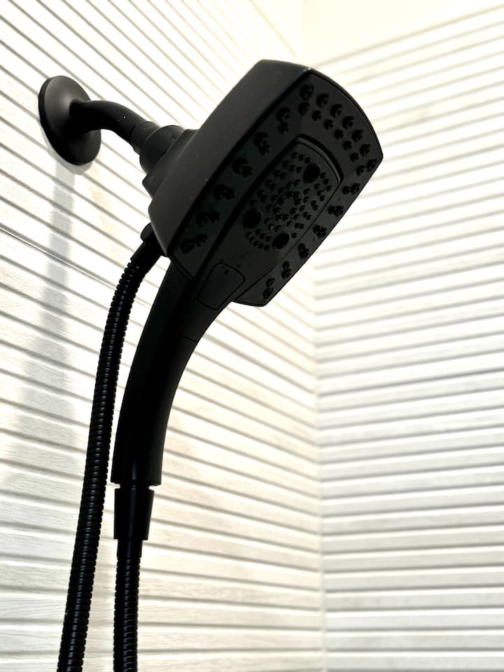 The shower wand is detachable for your convenience.