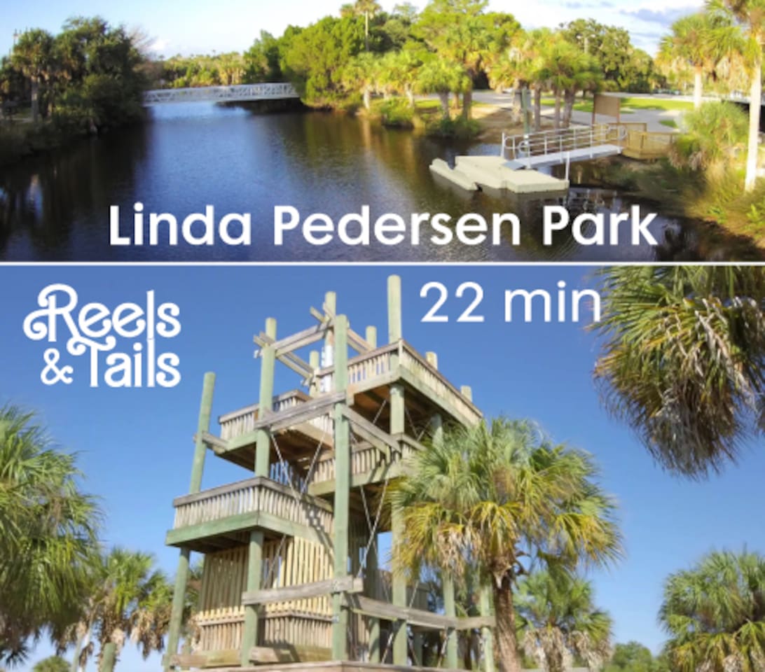 Linda Pedersen Park 22 minute drive. Enjoy over 135 acres of undeveloped space for leisure and play, including fishing areas, an observation deck, and a playground.
