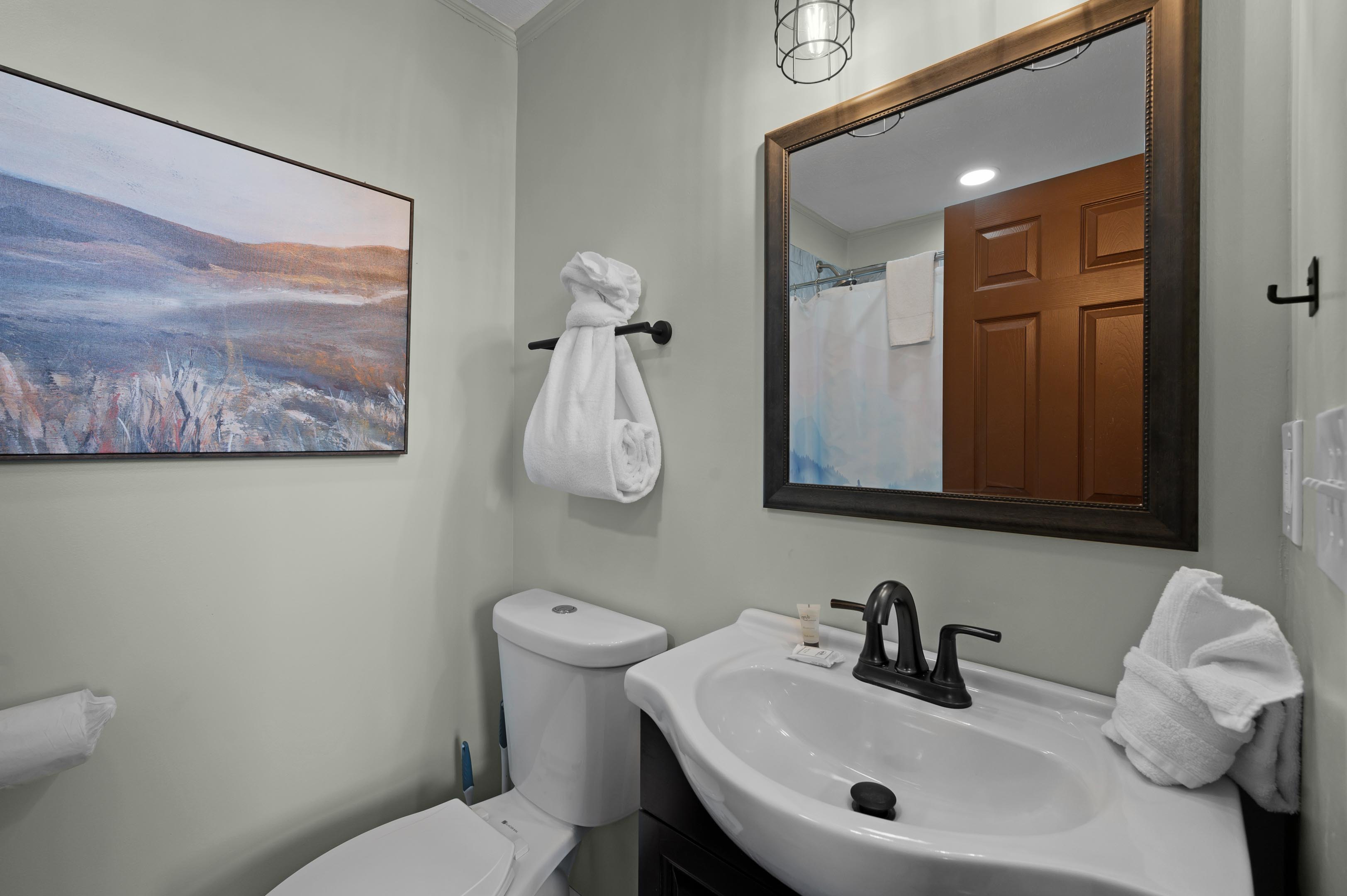 The squeaky-clean bathrooms are all stocked with fluffy towels and toiletries