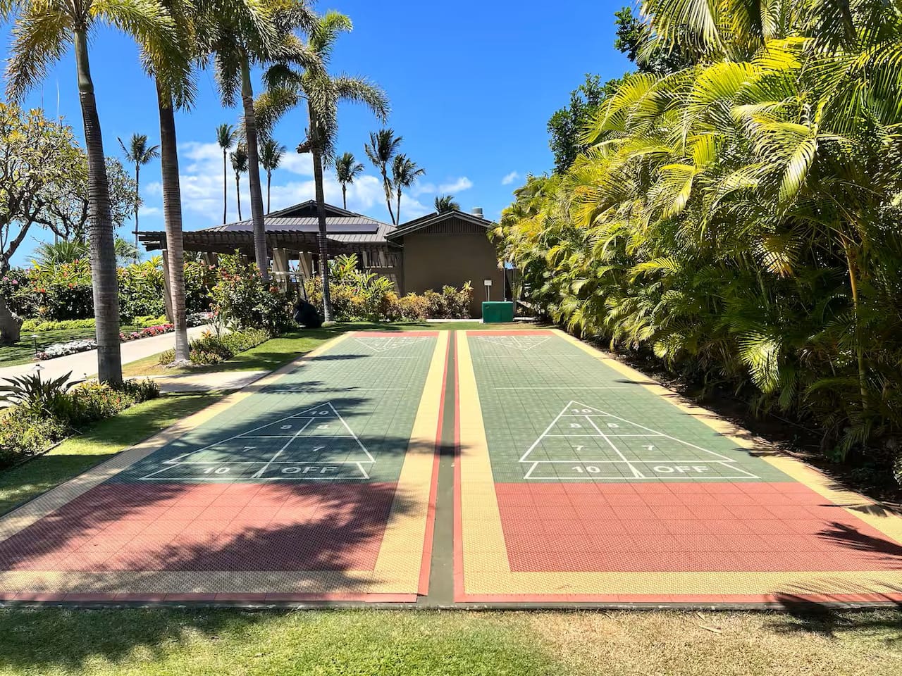 Shuffleboard located outside main pavillion