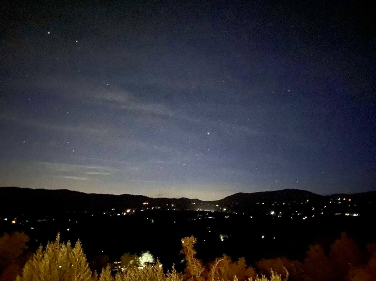 View of Valley at night