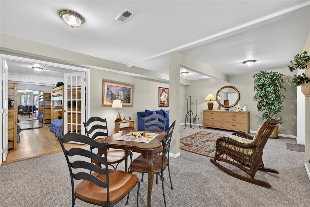 Relax in the basement with movies and fun board games.