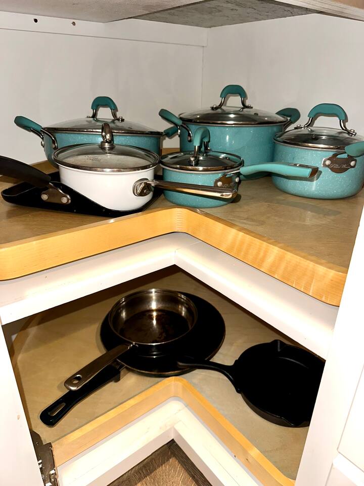 Assortment of extra pots and pans