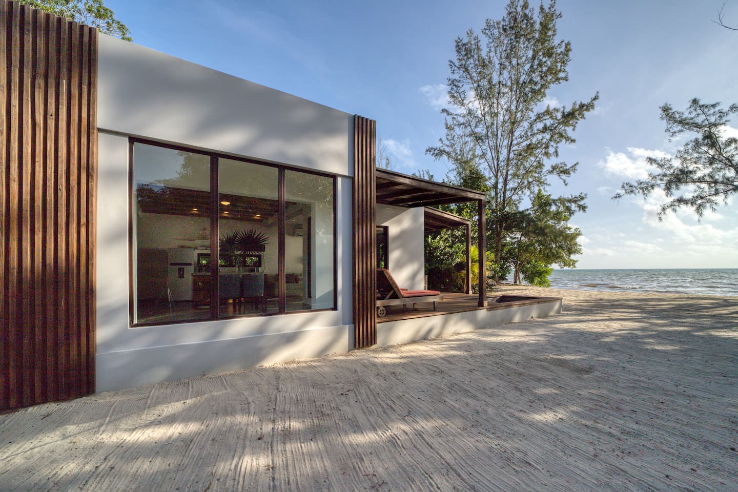 Expansive white sand beach