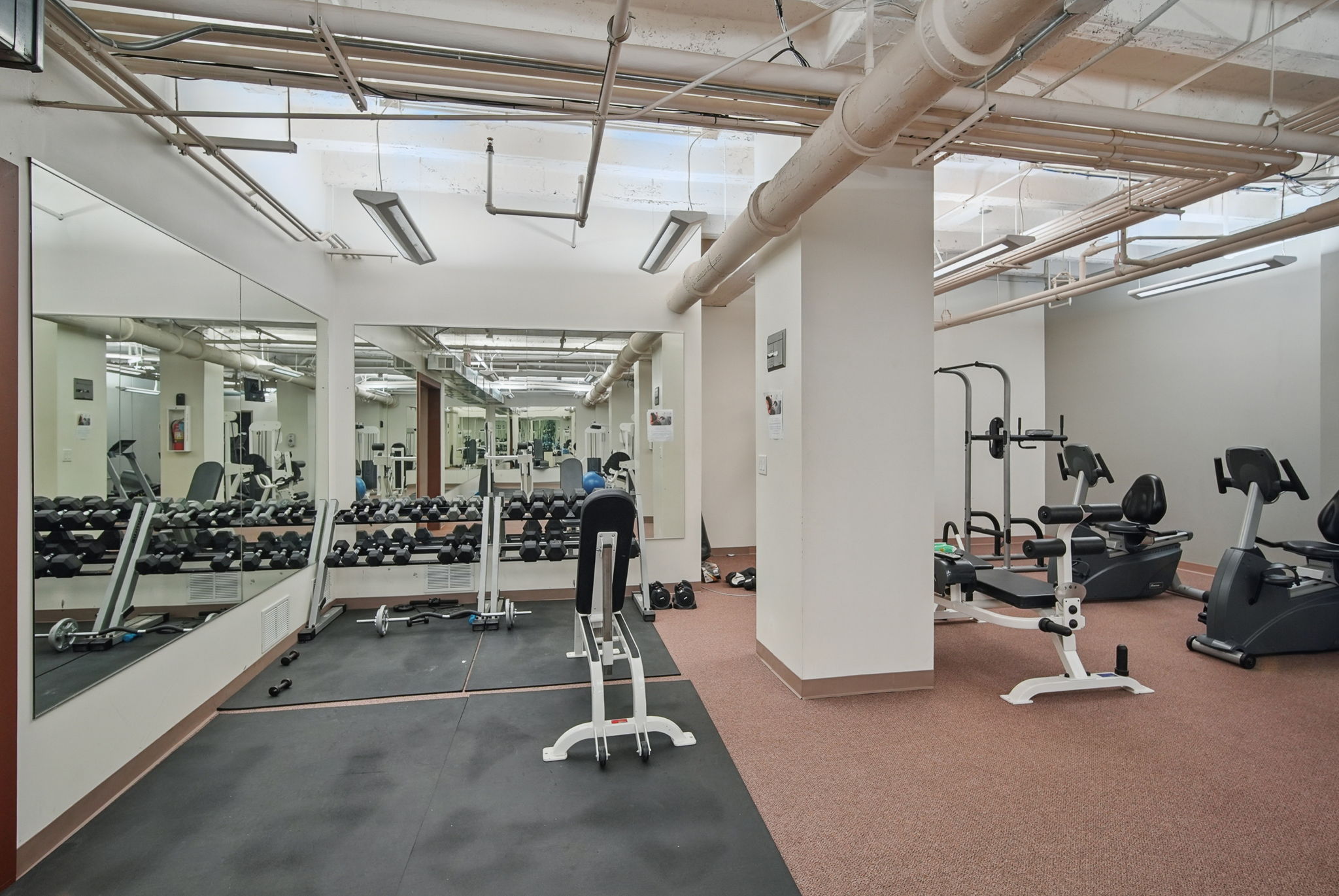 From dumbbells to bikes and resistance machines, the gym has everything you need to keep your routine going.