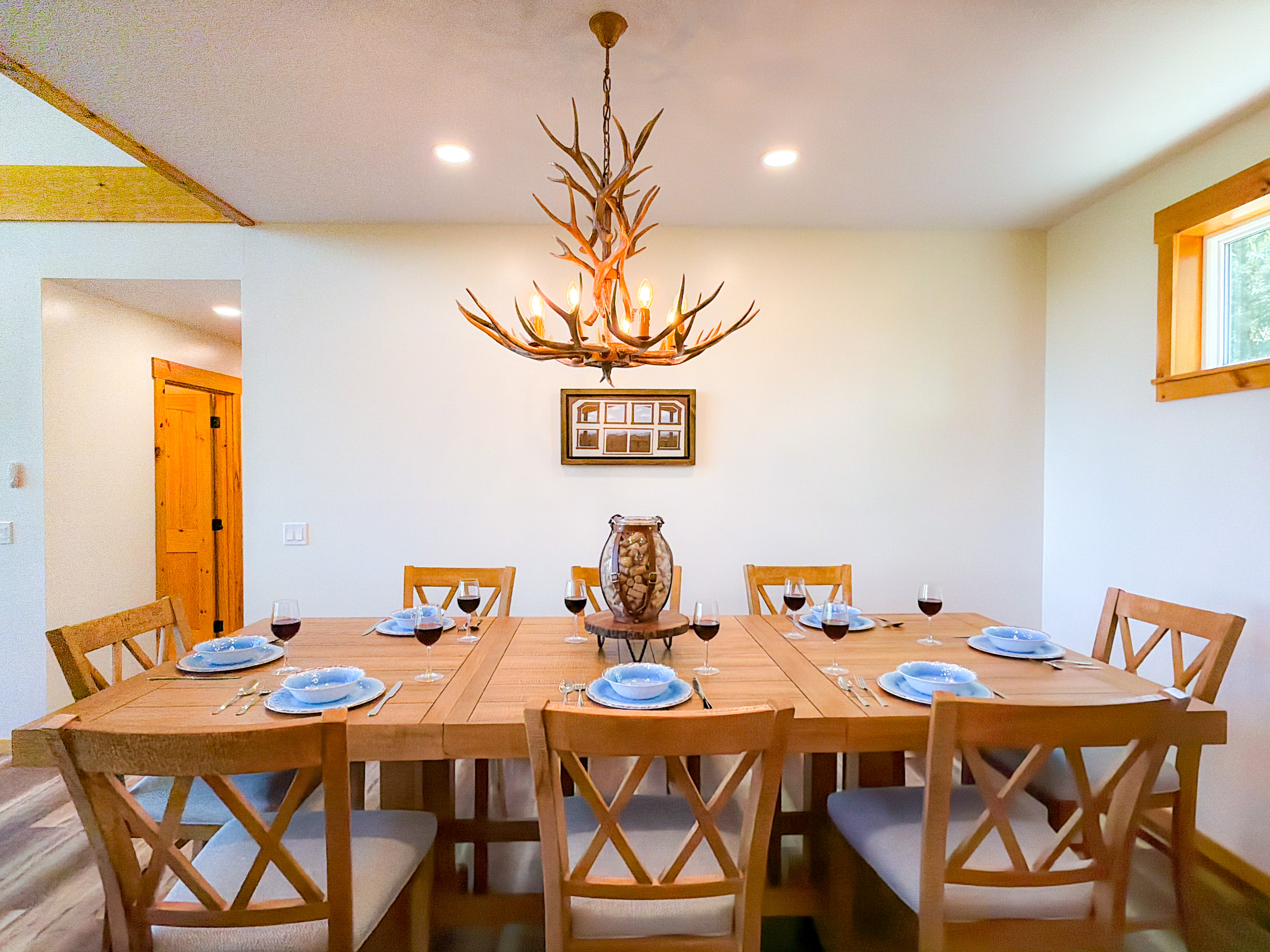 modern, rustic themed dining room