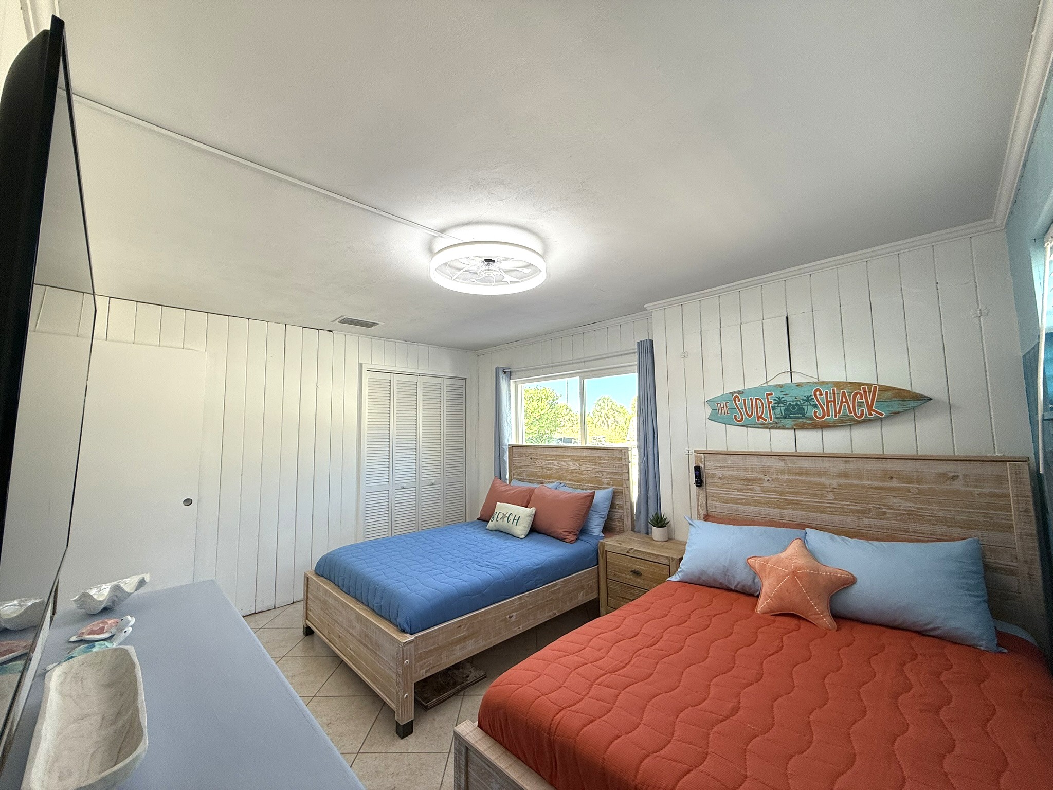 Bedroom #3 with Two Full Beds & 65" TV