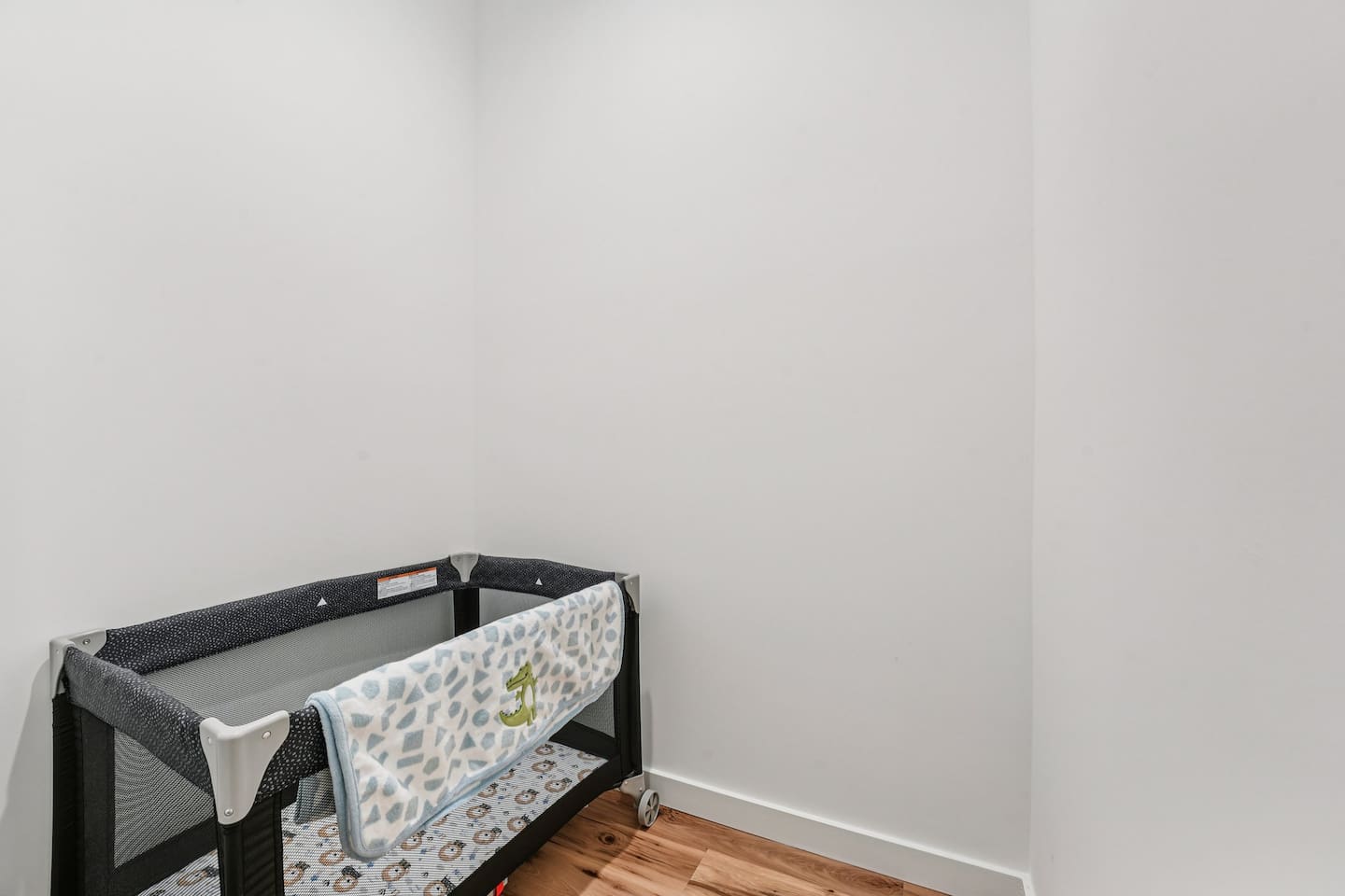 Pack n play always setup with sheets and blanket in 2nd primary closet