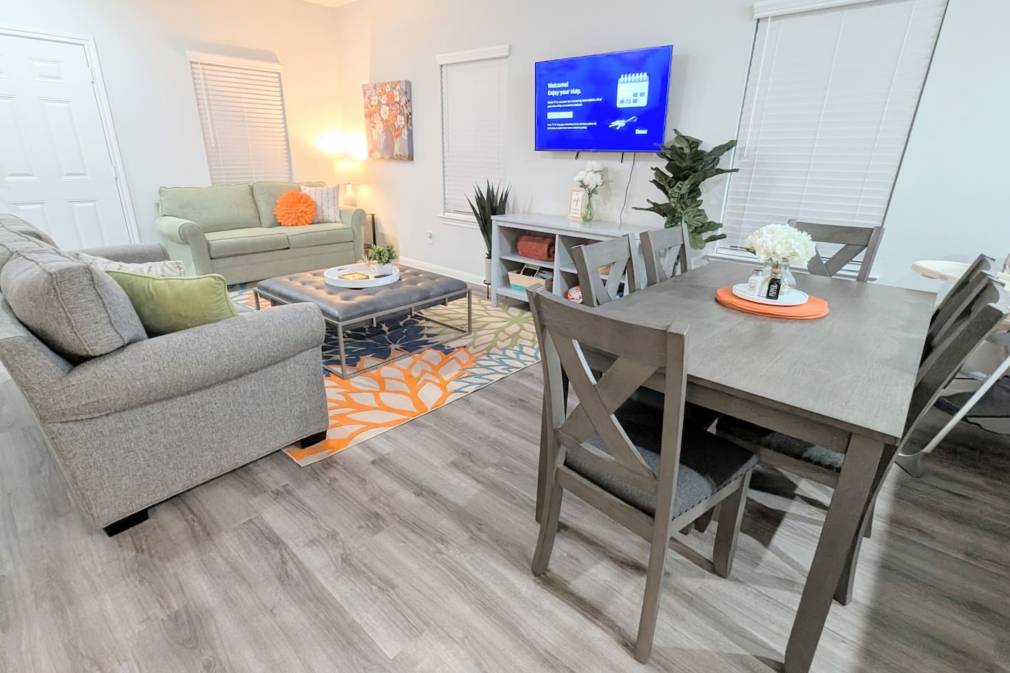 This living space works for family and grown-up enjoyment. 