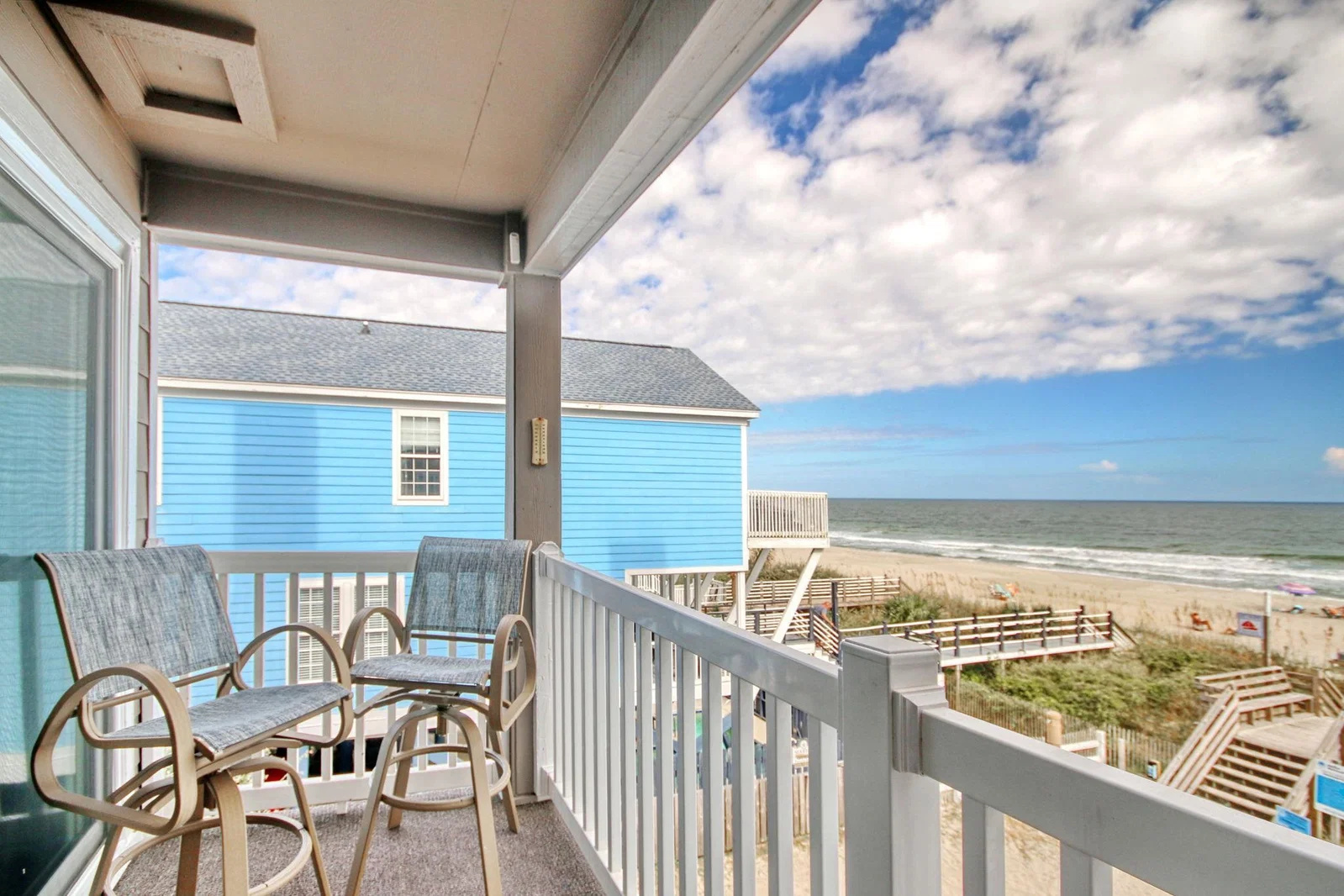Private oceanfront balcony overlooking the beach and Atlantic