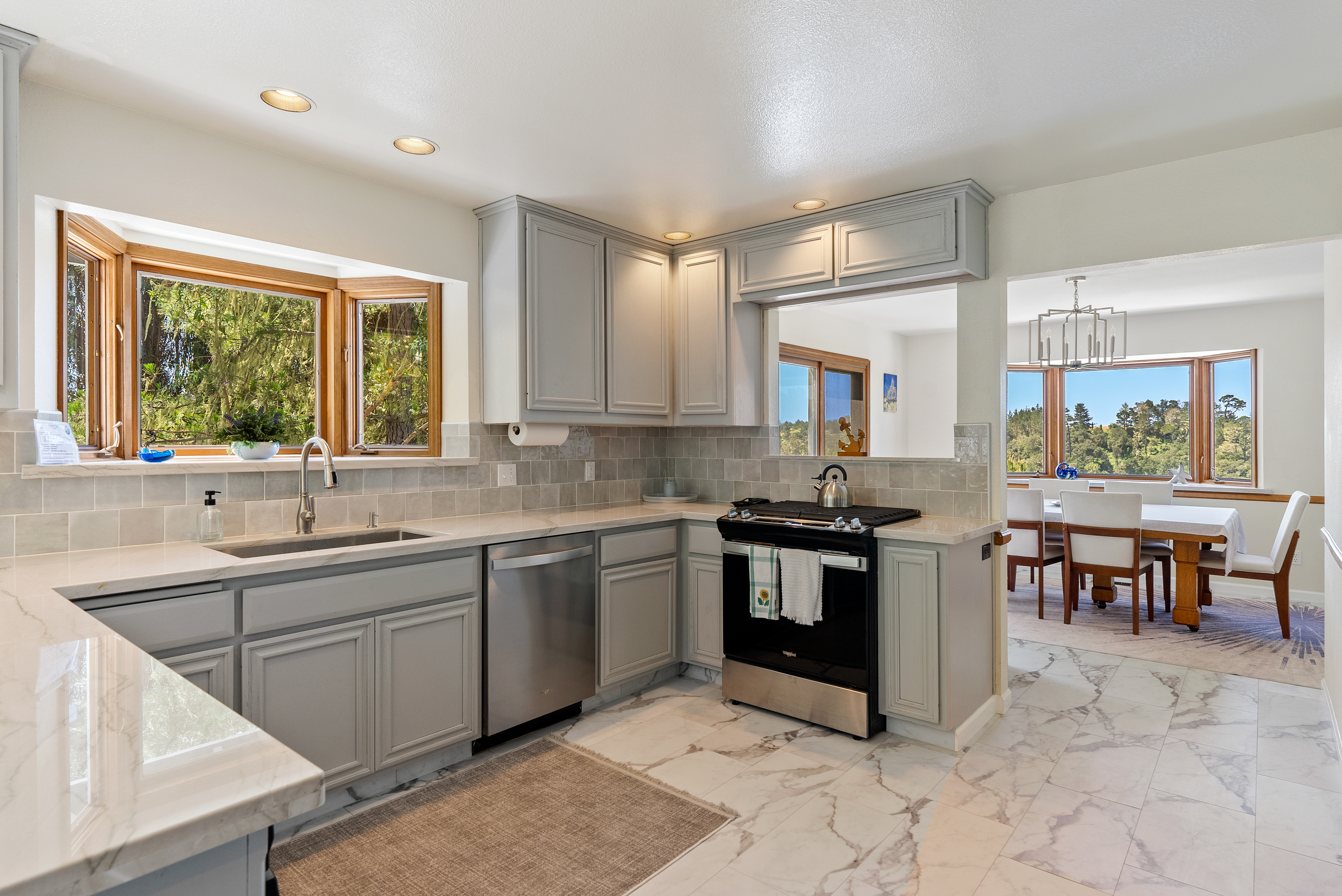 An updated culinary space designed for easy living.