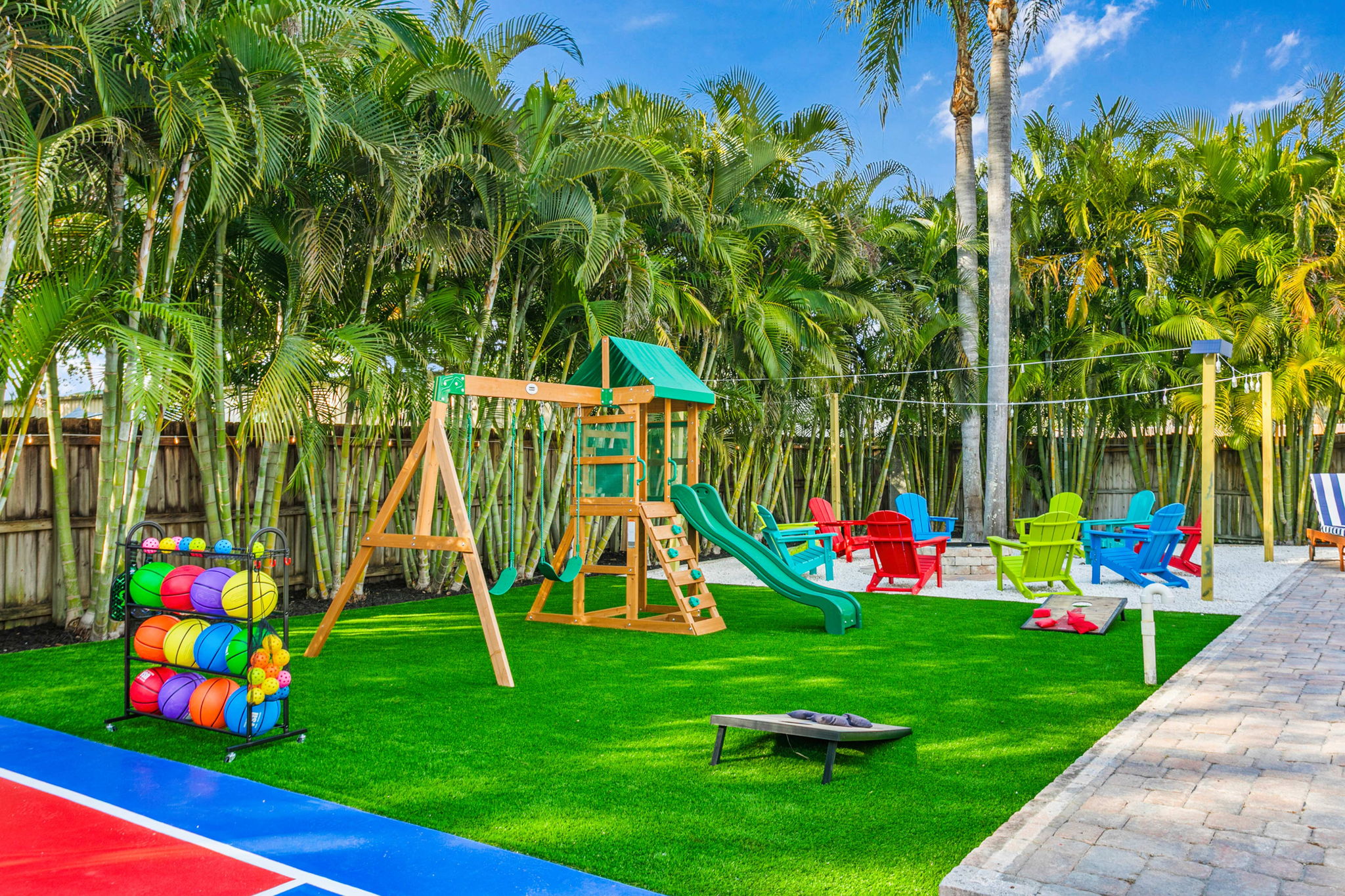 Playground and fire pit