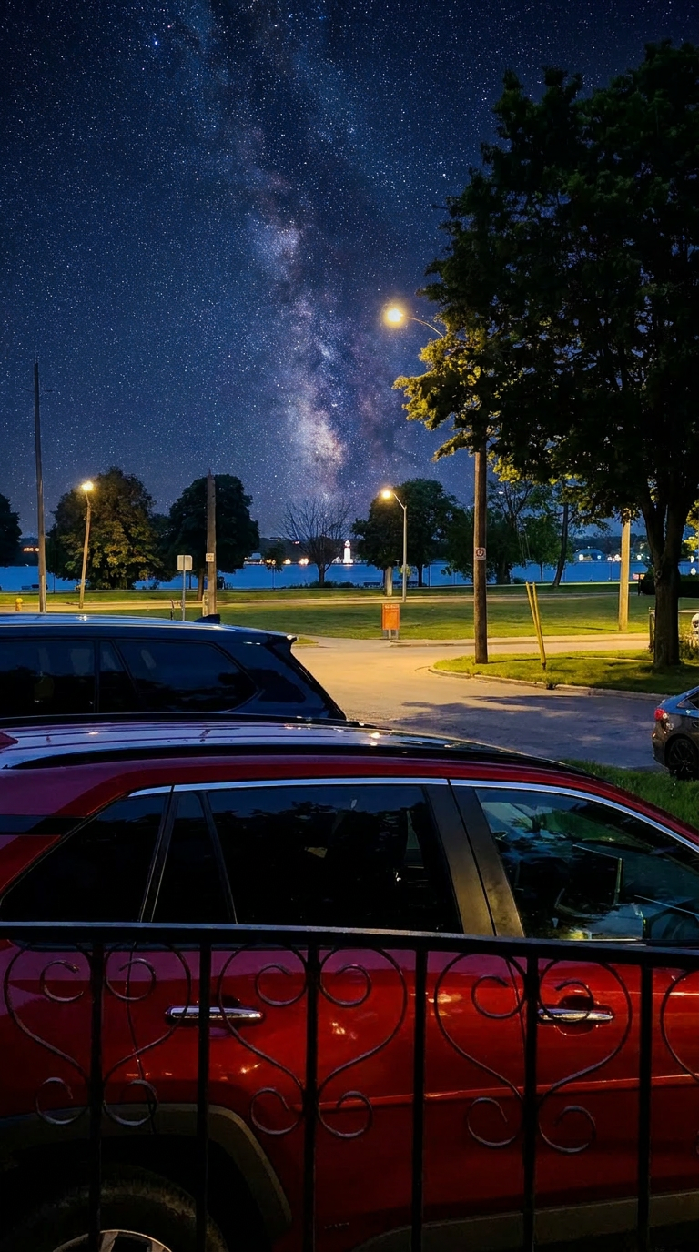 Night view toward Detroit