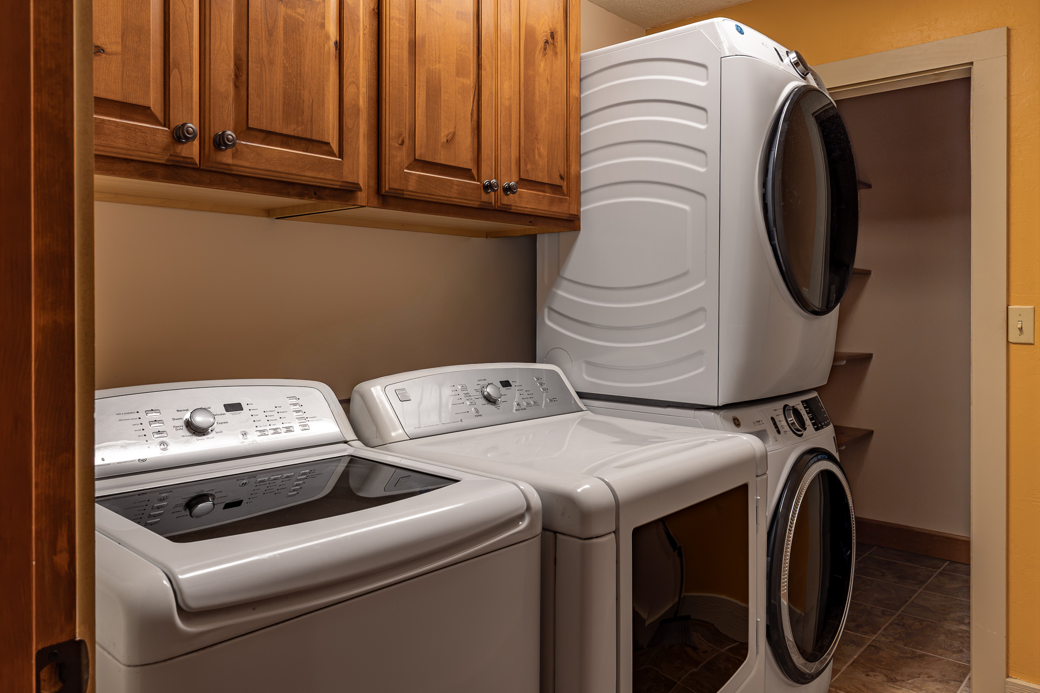 {Laundry Room} Double full-size laundry is available for guest use, especially convenient for longer stays, families, and adventure-filled trips.