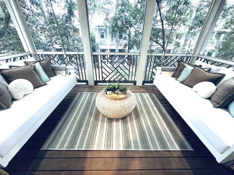Secluded porch off the master, perfect for quiet moments.