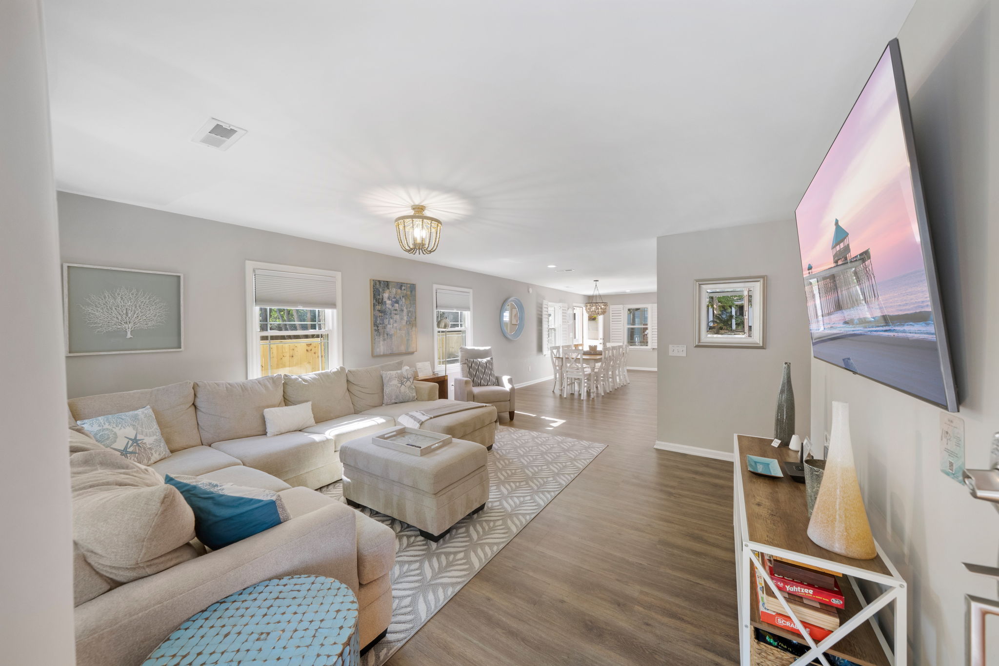 Living Room | IOP Escapes Beach Blessing | 3705 Hartnett Blvd, Isle of Palms, SC
