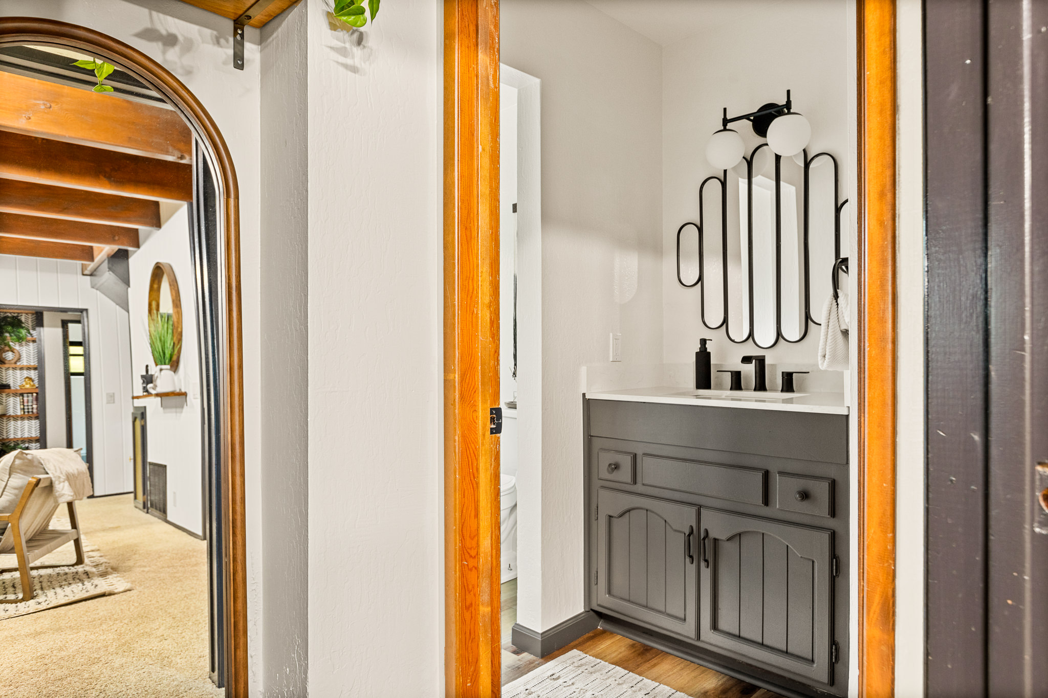 Bathroom 2: Adjacent to both the family room and bedroom, you'll discover a modern, full bathroom featuring both a shower and tub.