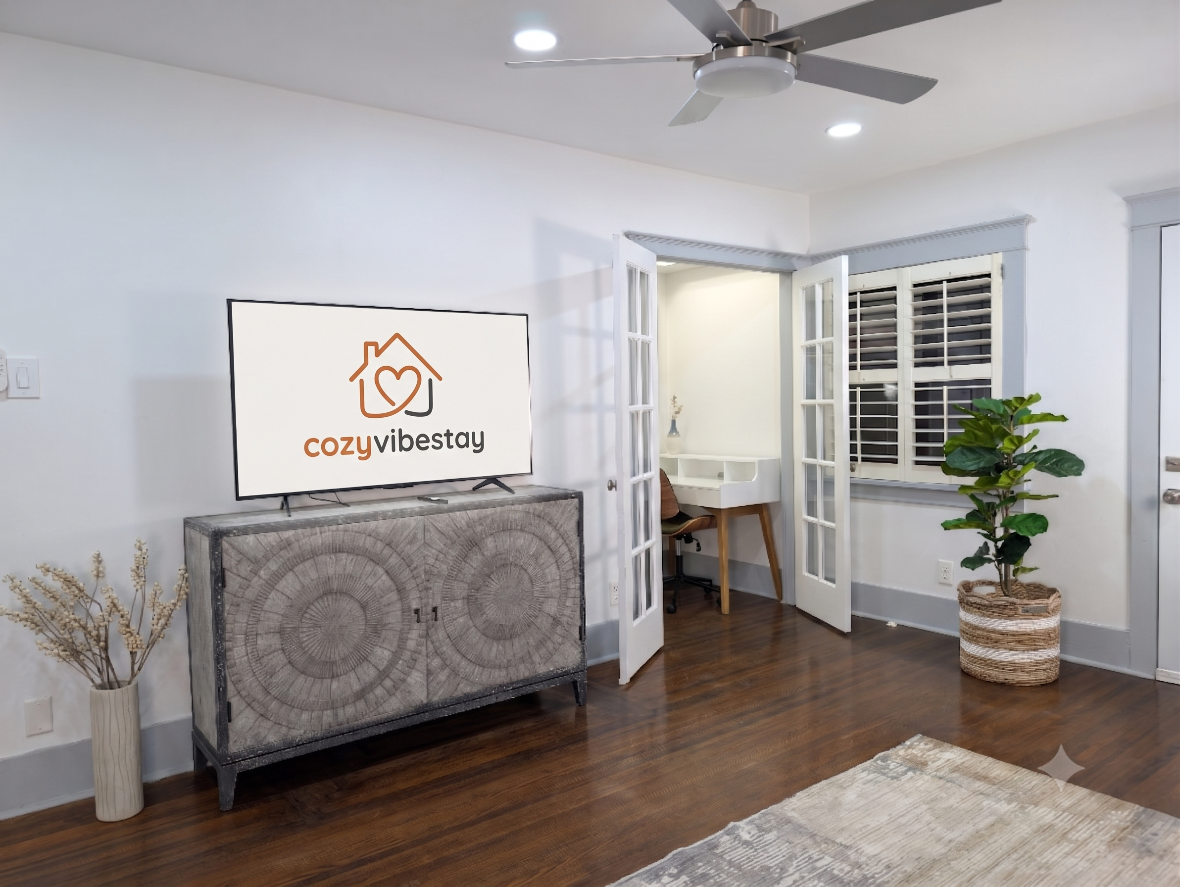 Work comfortably in your private office, then unwind with your favorite show in the cozy living room. Perfect for business and leisure travelers alike.