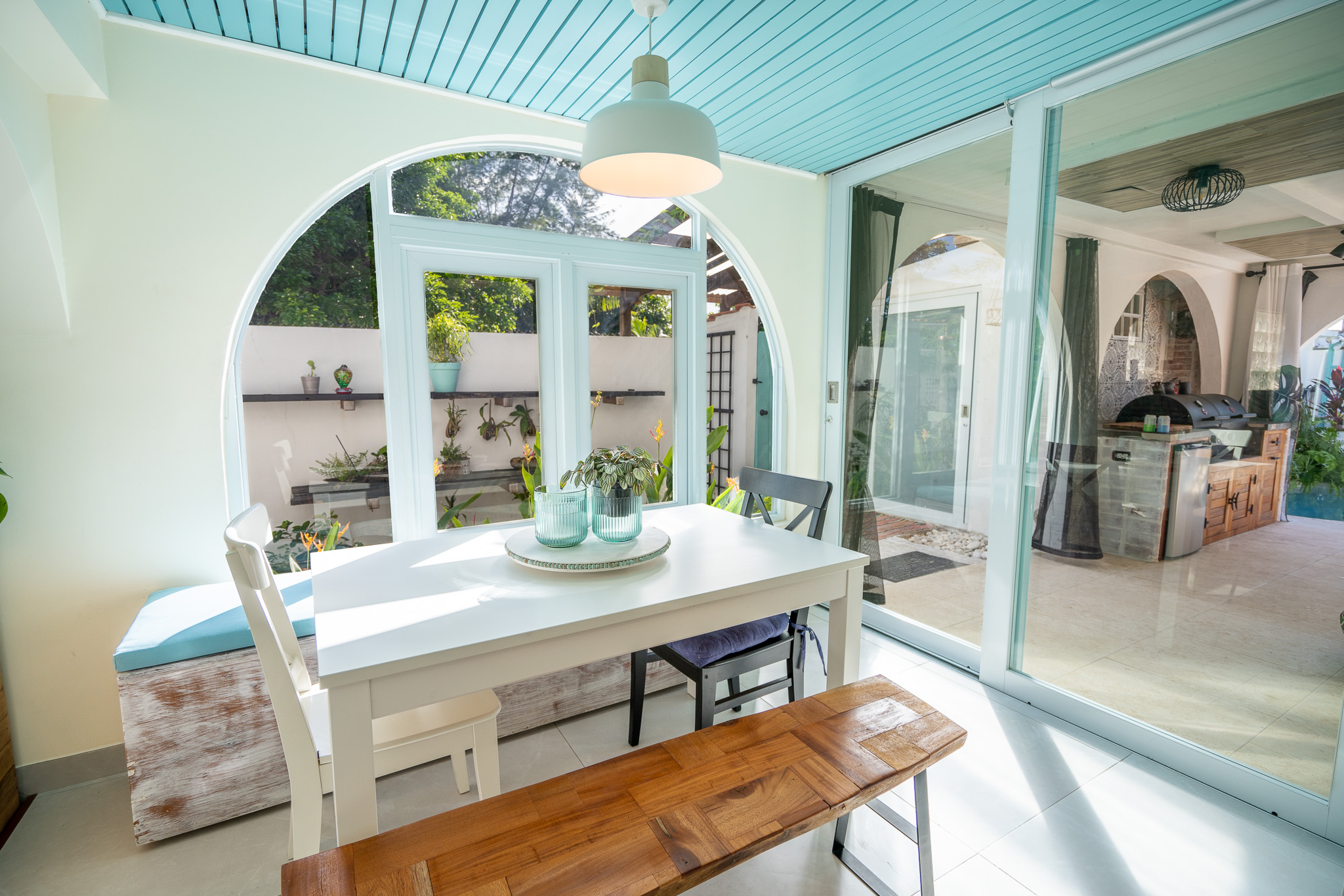 This is the view from the Island, overlooking the breakfast nook in Dorado, Puerto Rico,