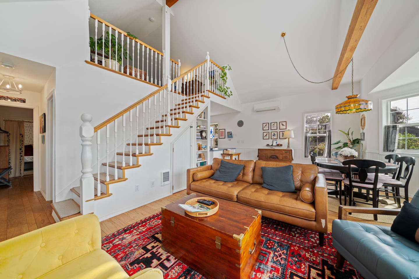 Enjoy vaulted ceilings, natural light, board games, and a mini-split for heating/cooling.