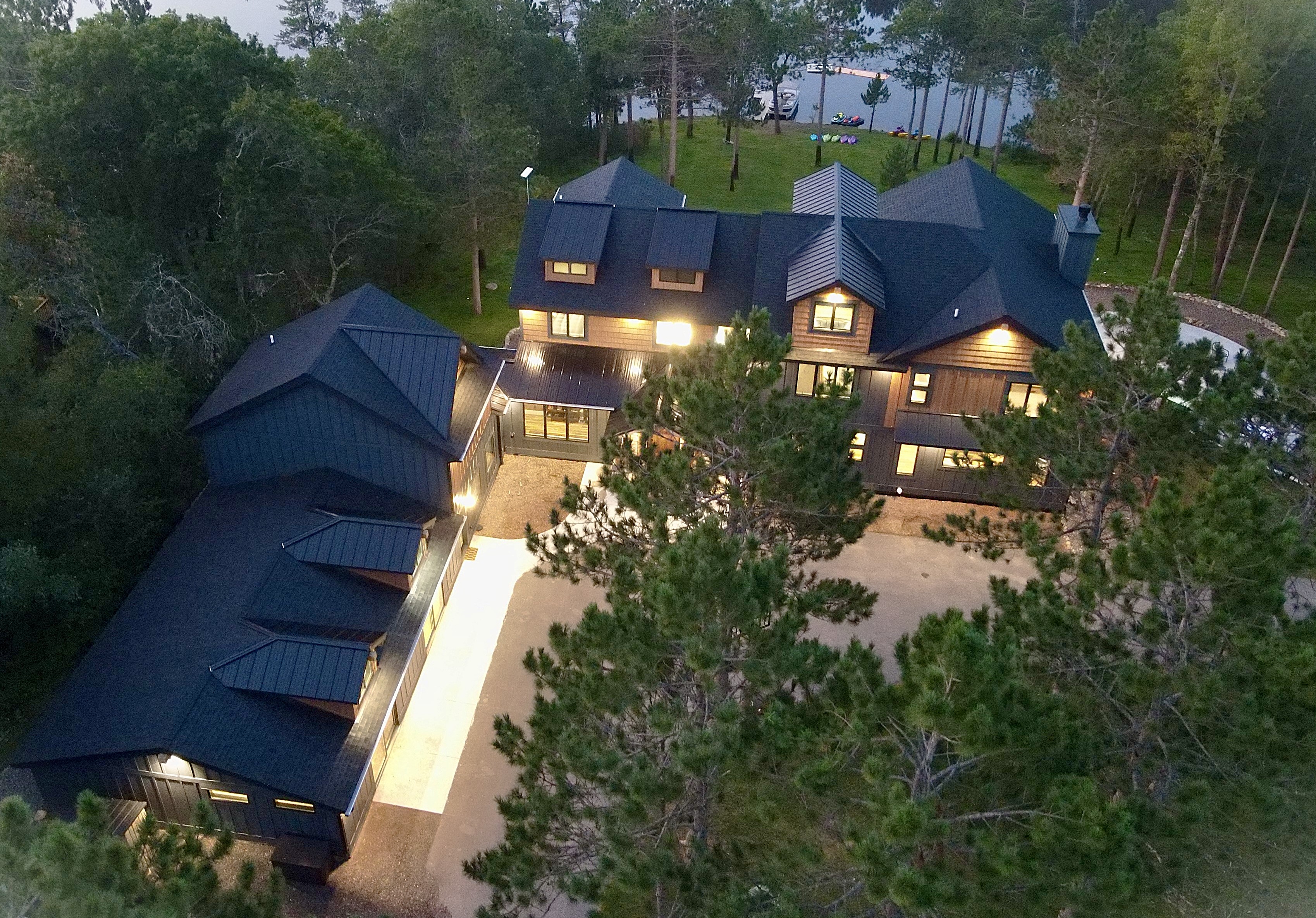 Drone shot at dusk
