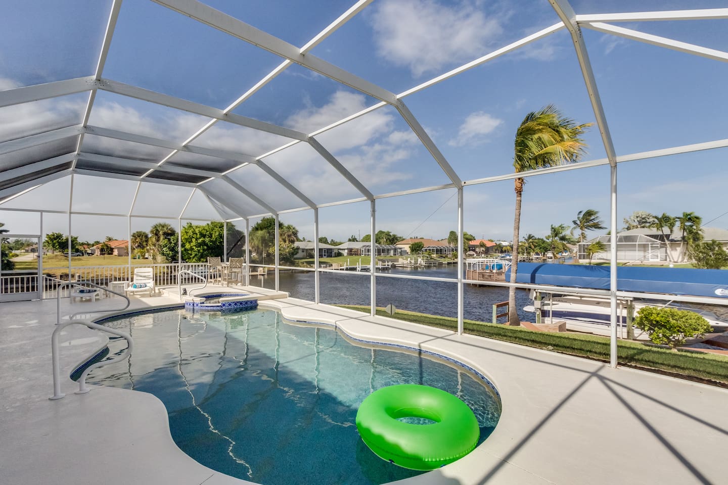 Enjoy a spacious pool and spa surrounded by breathtaking water views from every angle!