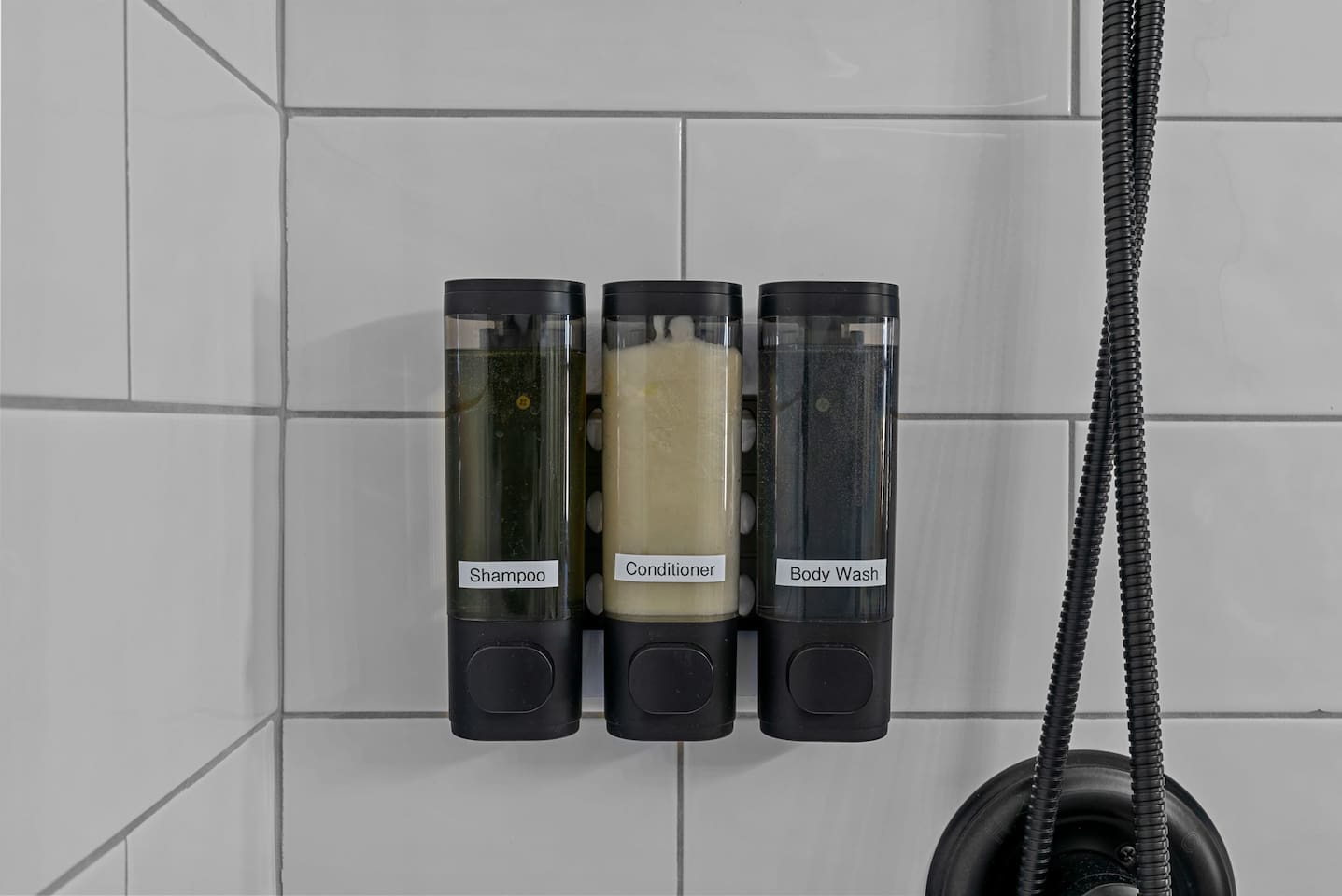 Leave your liquids at home and have easy access to refreshing shower gel, shampoo, and moisturizing conditioner in each shower.
