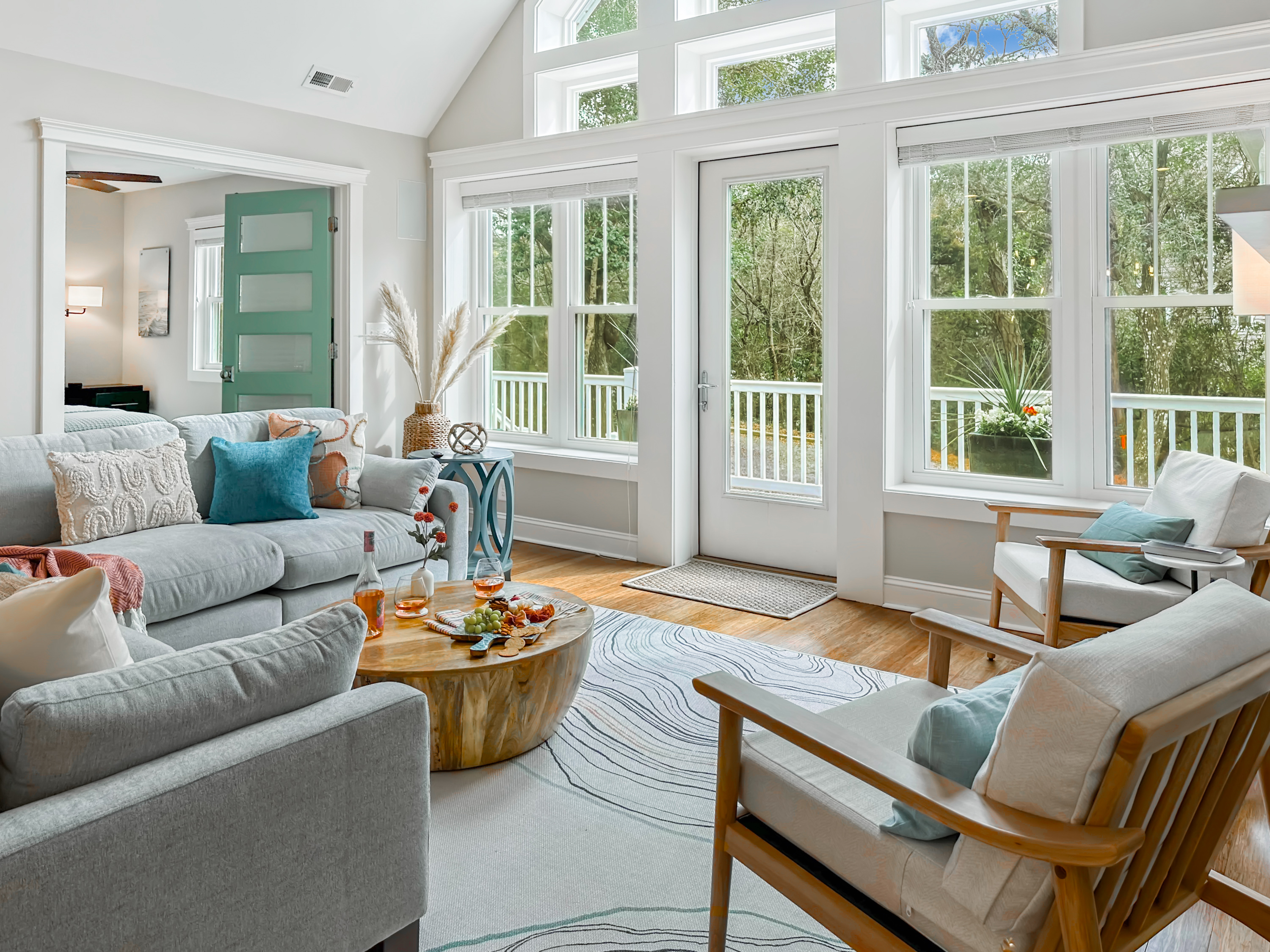 This is where you can sink into the cozy sectional...
