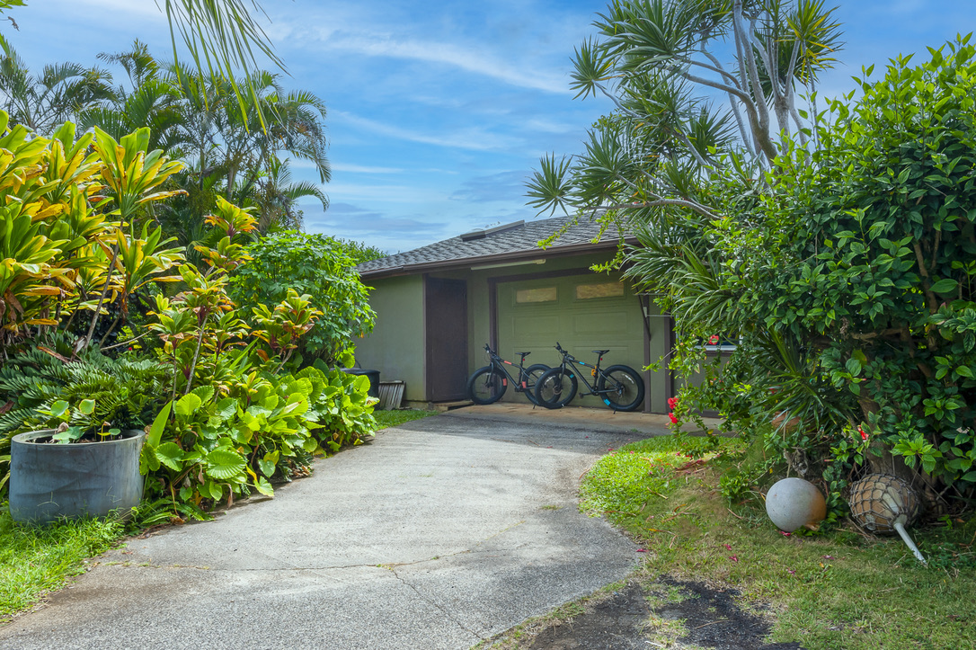 The bikes at the end of driveway