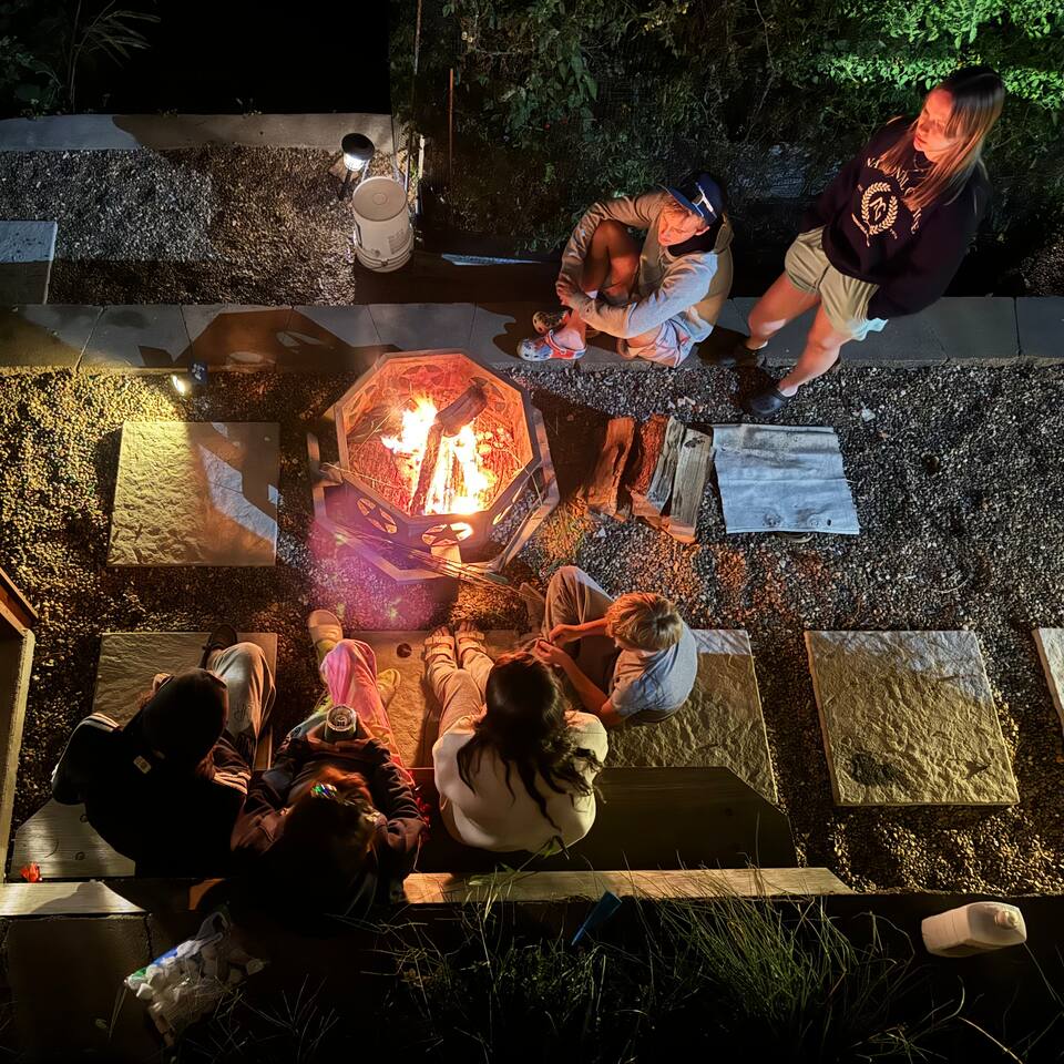Plenty of space around the fire pit to roast marshmallows.