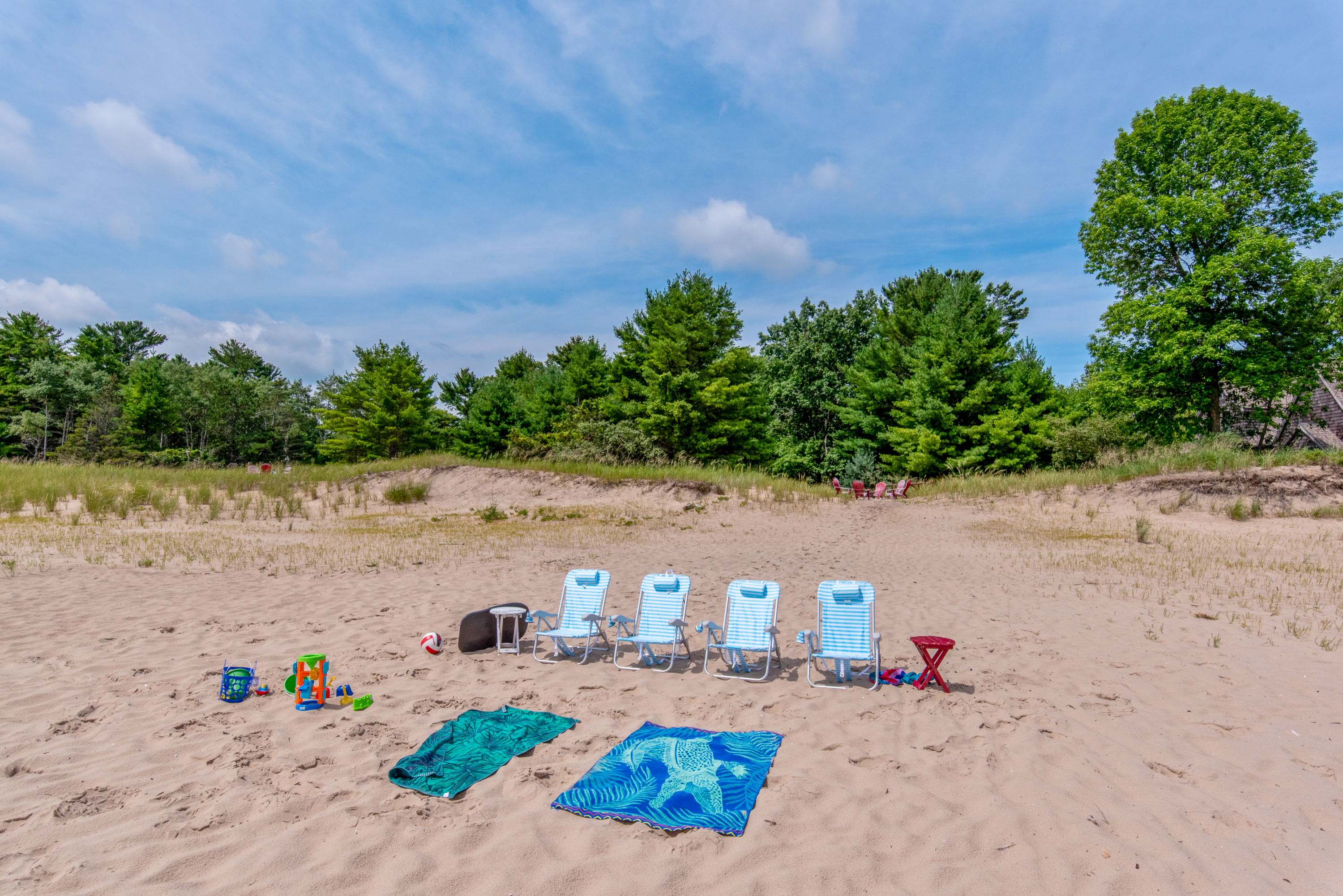 Lounge or play comfortably all day at the beach.