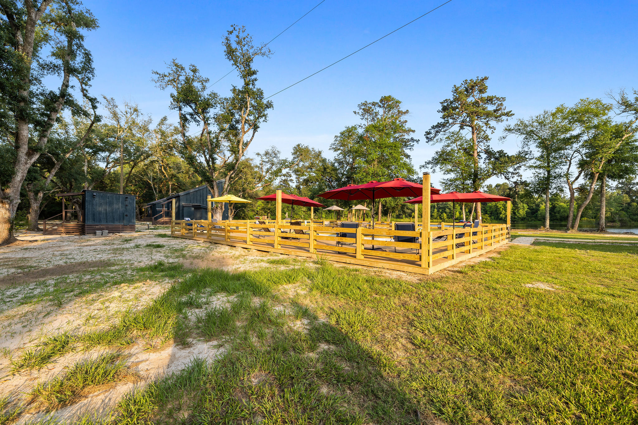Shared Pool with Large Deck over looking 6 acre Lake
