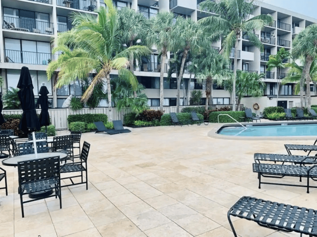 Ready to take a dip? Enjoy the community pool, located just behind the condo.