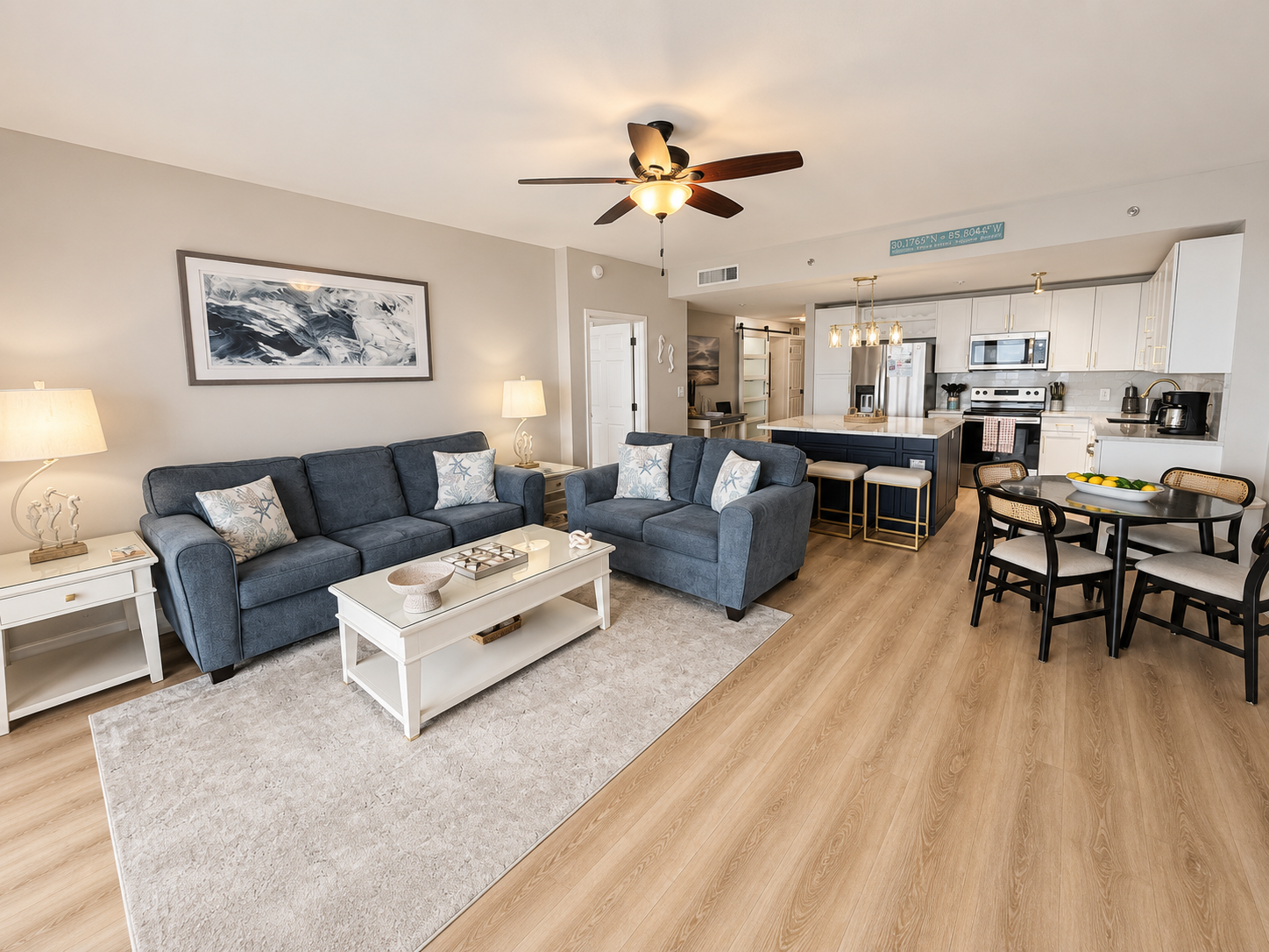 Open concept kitchen and living room