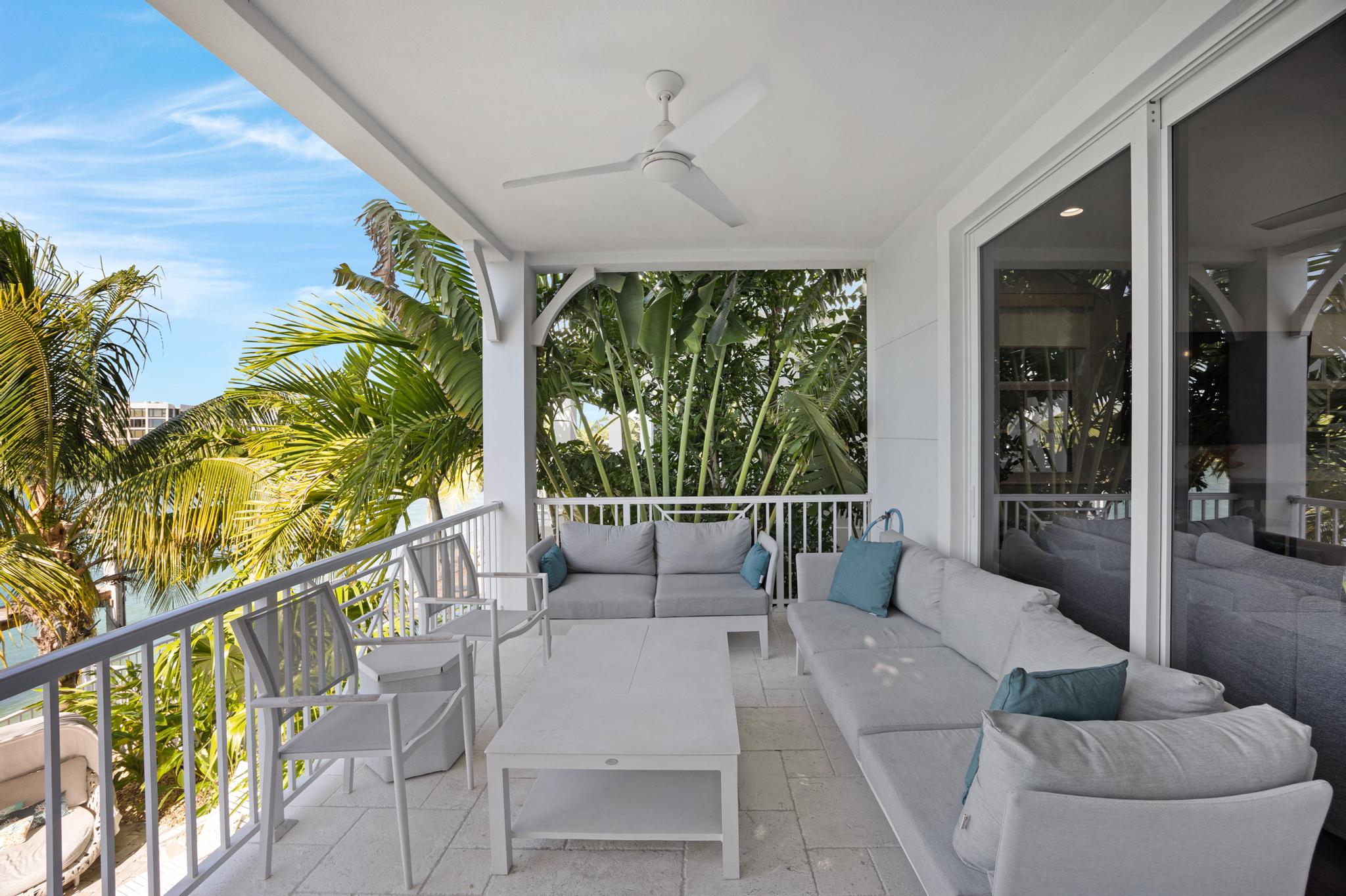 Dine and relax on the upstairs patio