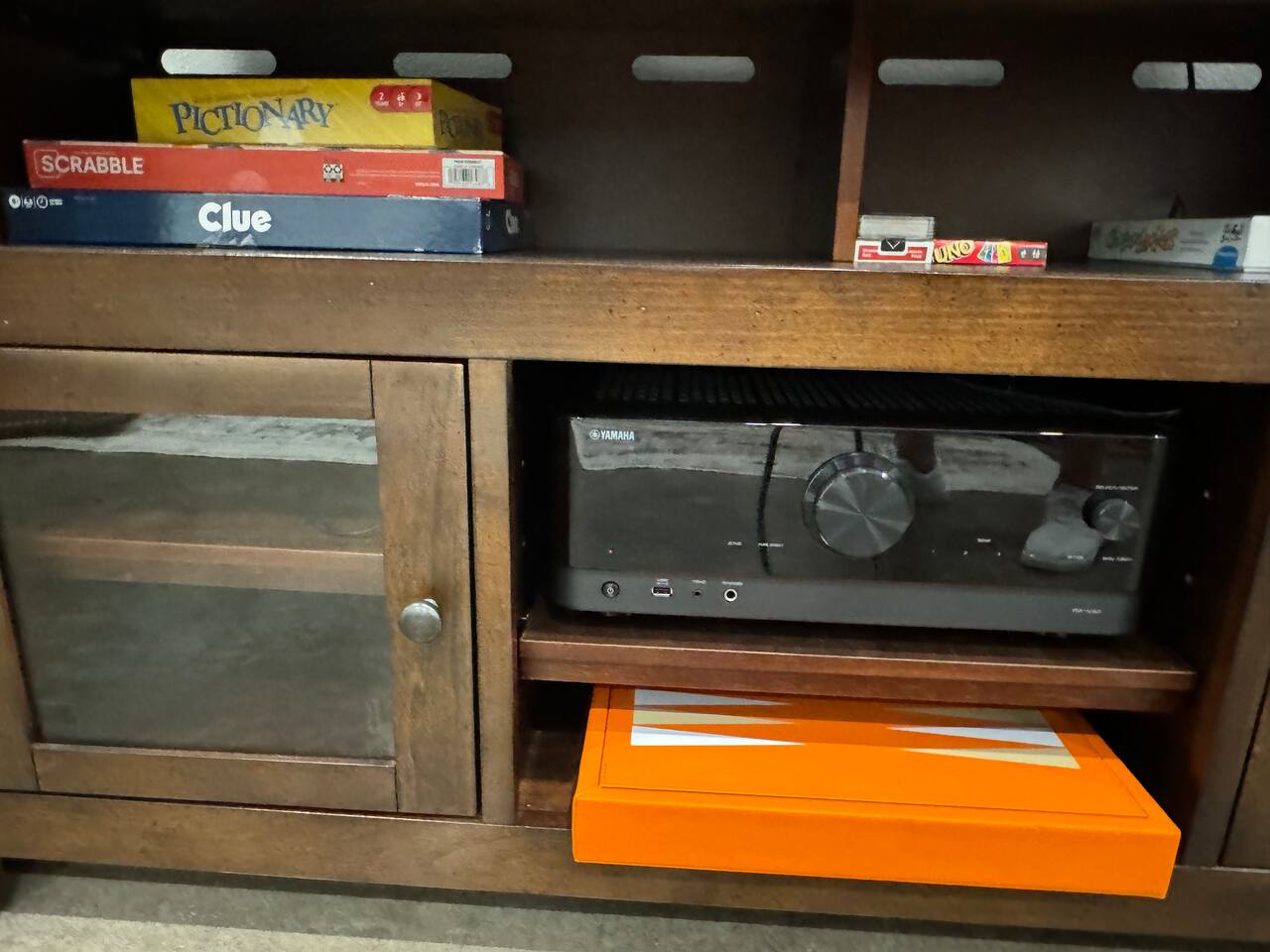 Games, cards, and Bluetooth to the indoor/outdoor speaker system.