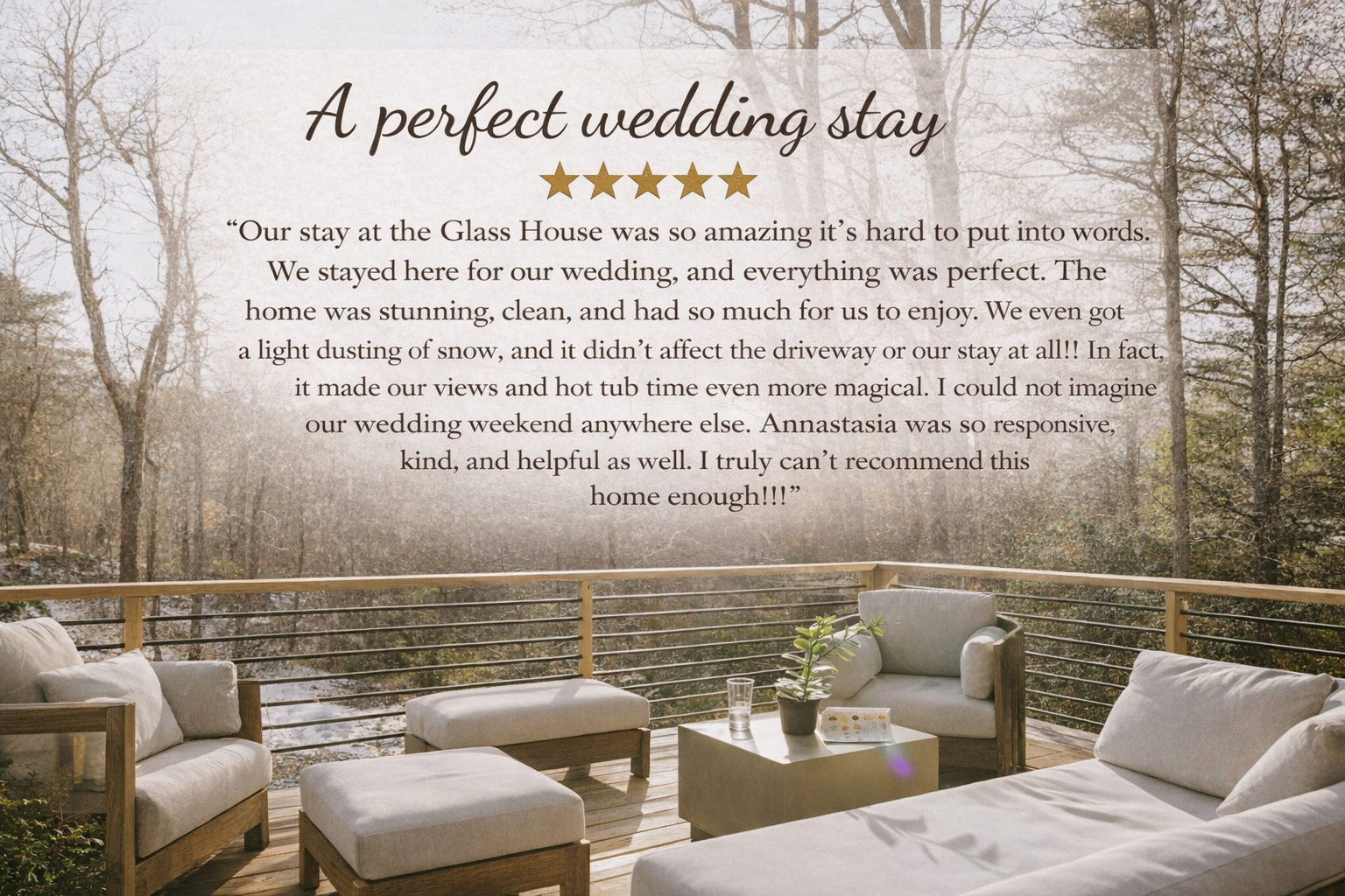 Guest love like this means everything to us 🤍
This Everwild Retreats home has earned 290+ five-star reviews — and we’re so grateful for every guest who has stayed with us.