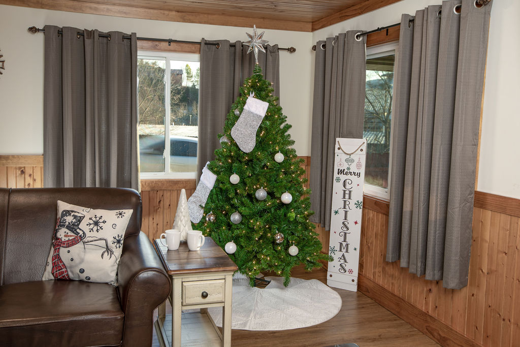 Enjoy the cheerful holiday decorations throughout the home.