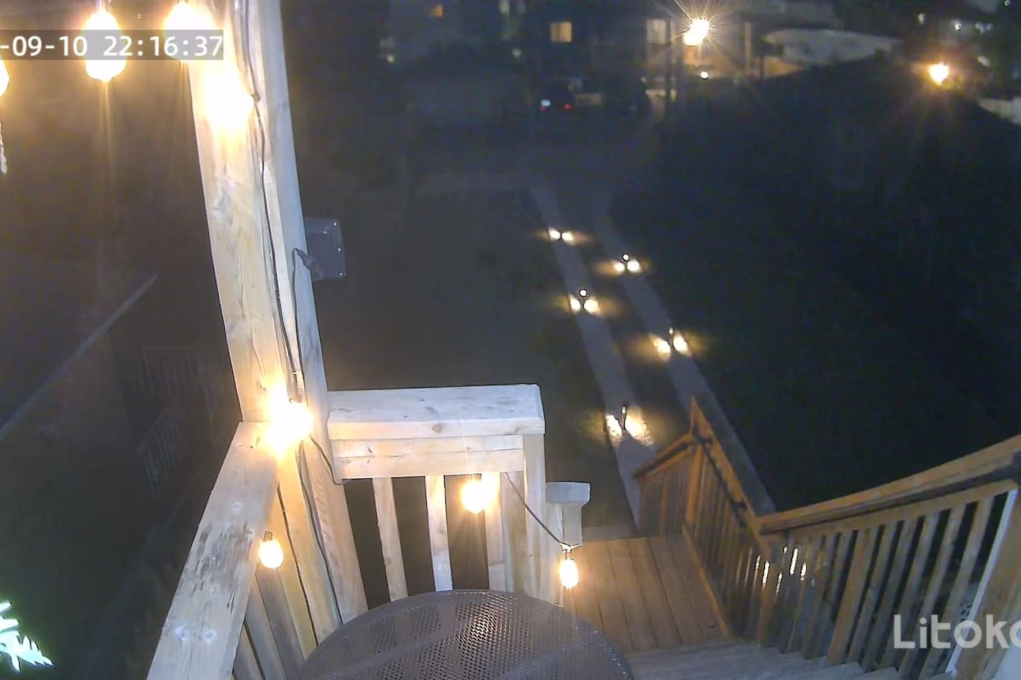 Rear parking lot - lit up at night